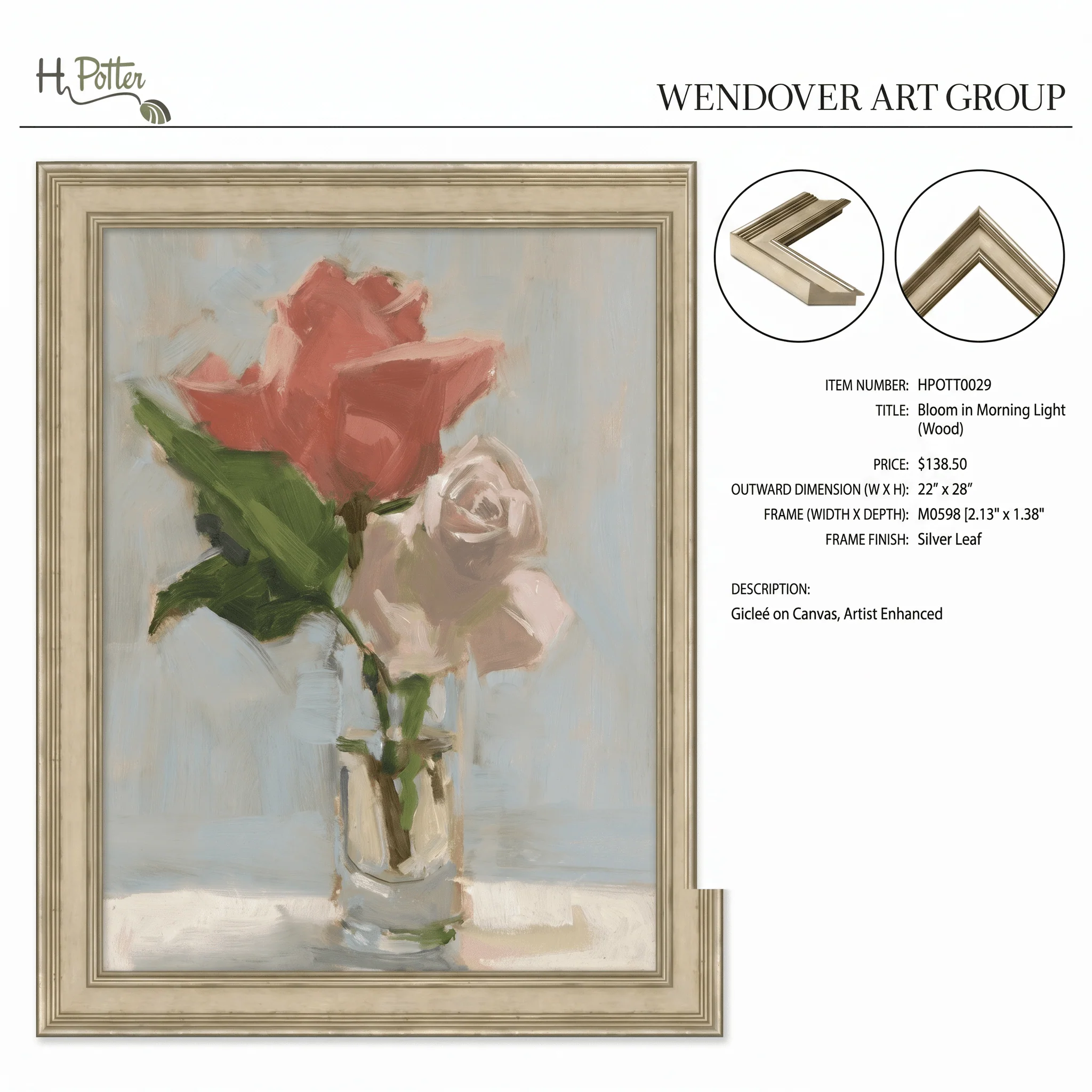 H Potter Bloom In Morning Light Canvas Wall Art - Image 4