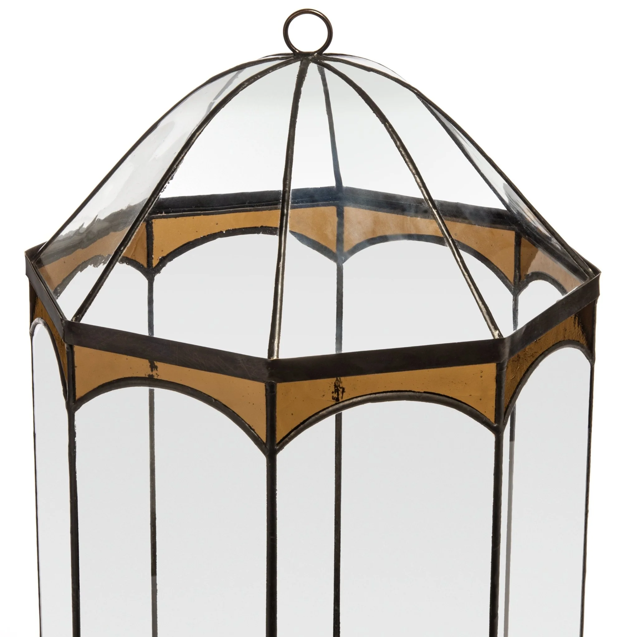 H Potter Eight Sided Terrarium Wardian Case with Curved Glass and Brown Accents Large - Image 10