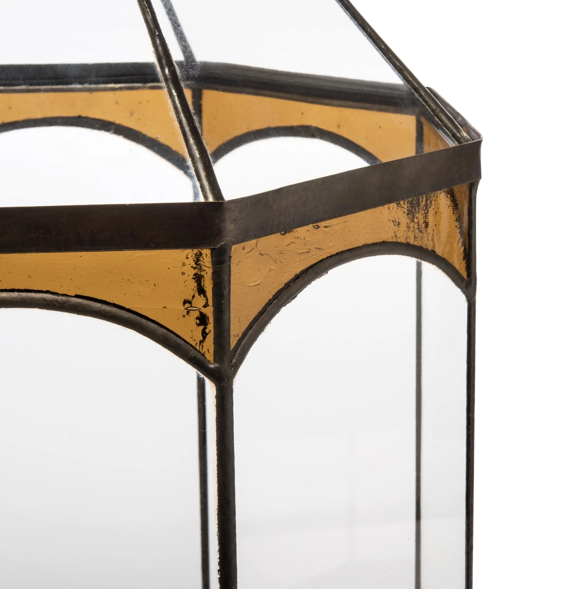 H Potter Eight Sided Terrarium Wardian Case with Curved Glass and Brown Accents Large - Image 11