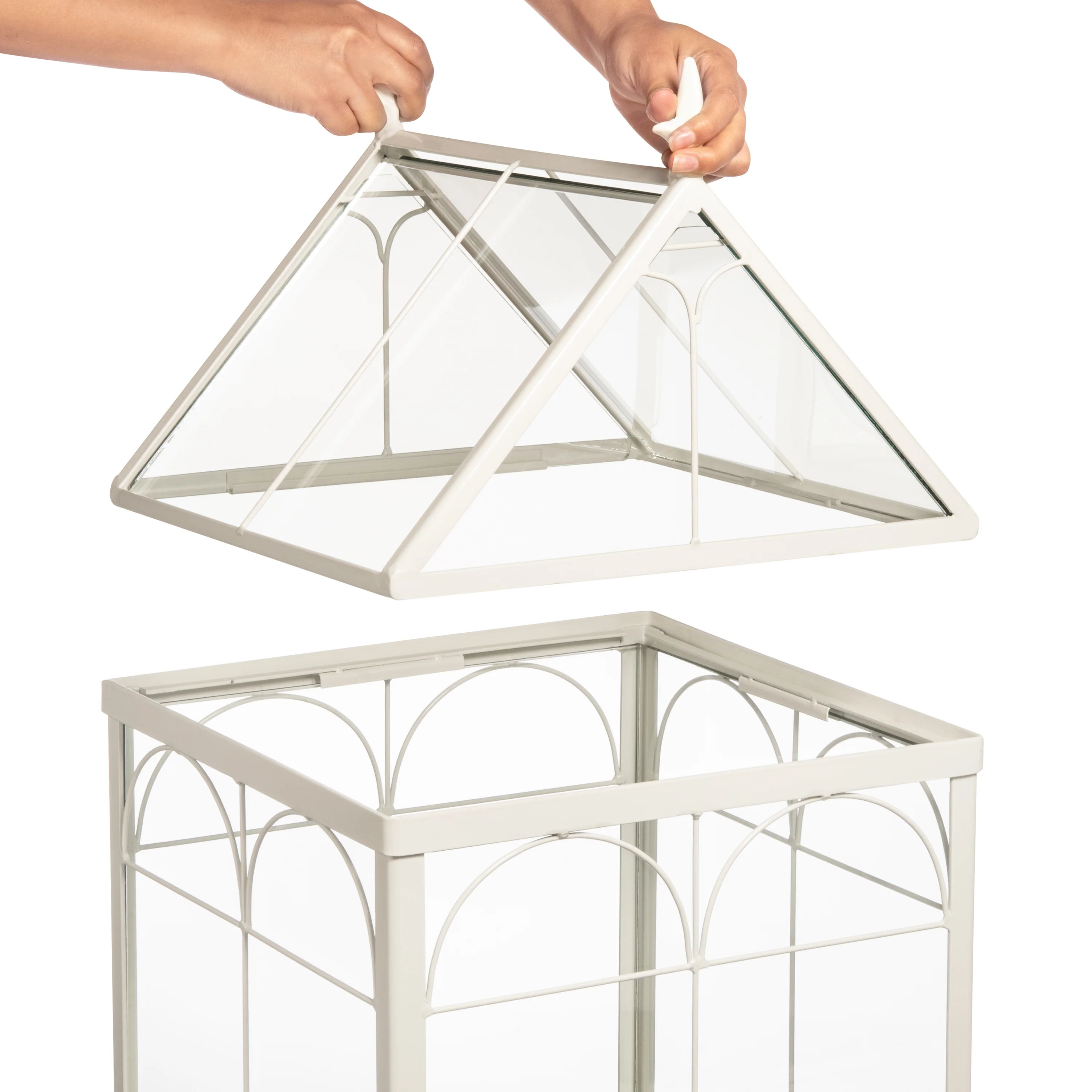 H Potter Square Freestanding Wardian Case Terrarium HP504W - Image 6
