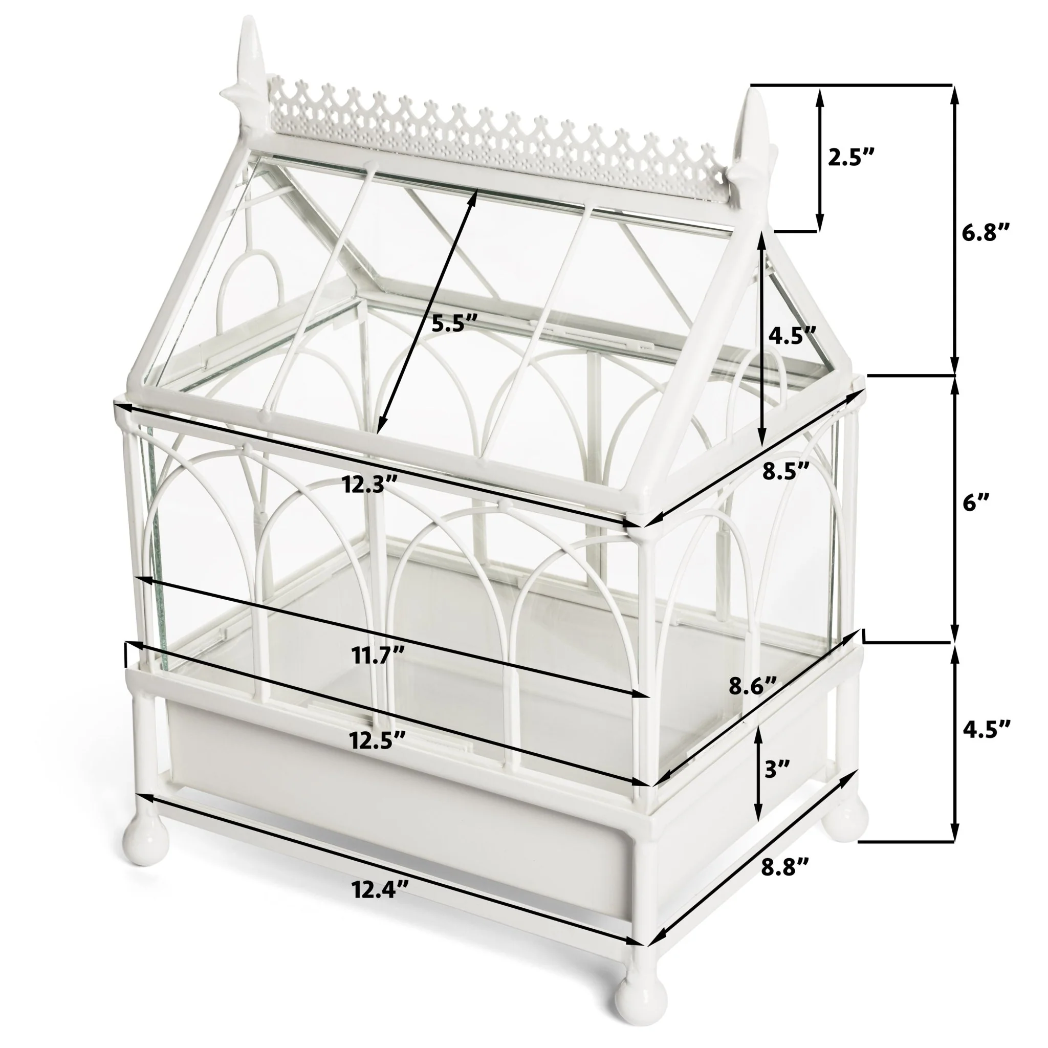 H Potter Conservatory Wardian Case Terrarium – Metal & Glass Tabletop Greenhouse - Image 3