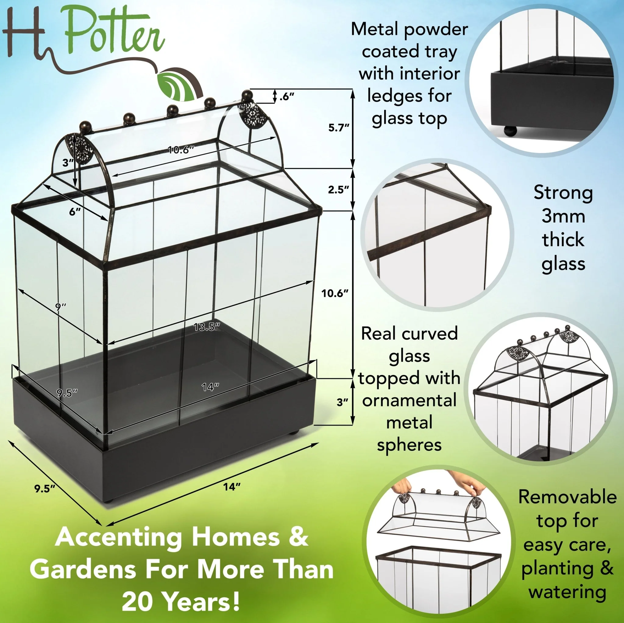 H Potter Glass Terrarium | Heirloom Wardian Case Planter - Image 5