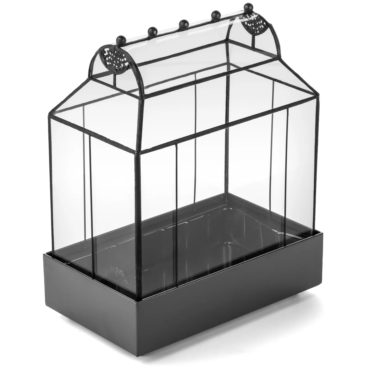 H Potter Barrel Roof Wardian Case Terrarium – Curved Glass Tabletop Display - Image 4