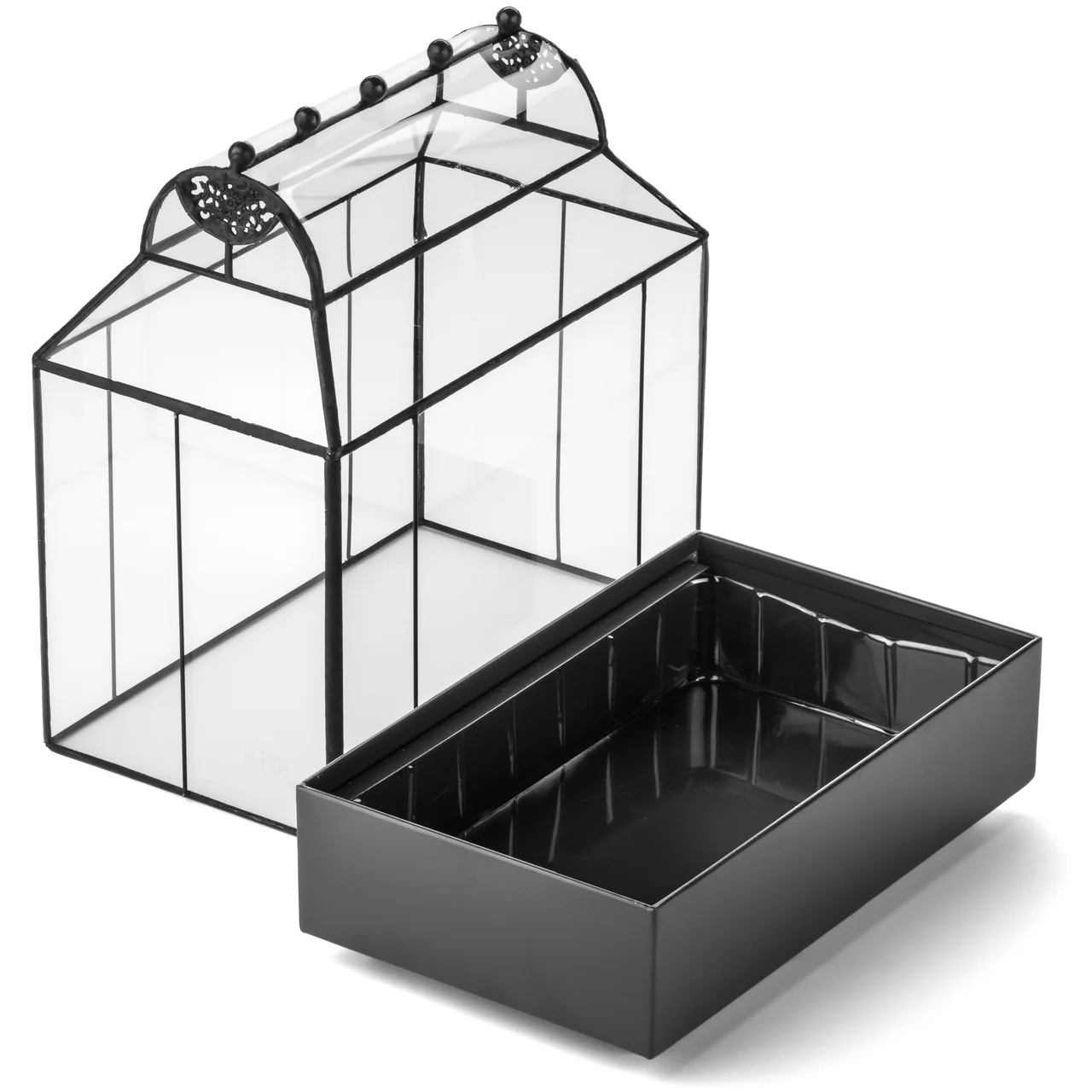 H Potter Barrel Roof Wardian Case Terrarium – Curved Glass Tabletop Display - Image 8