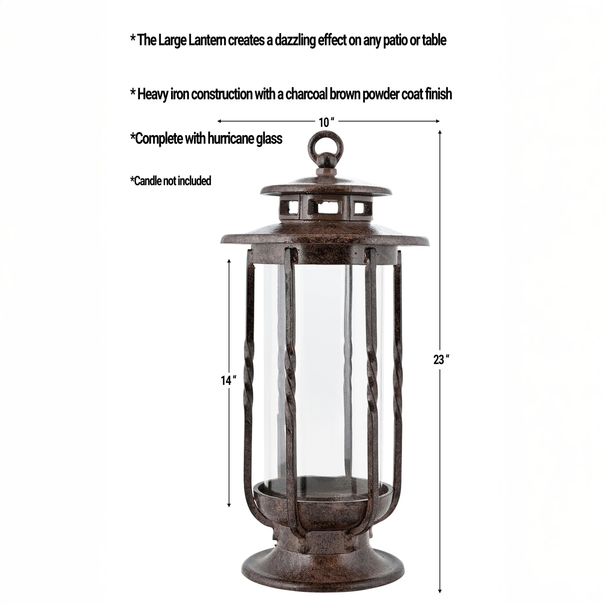 H Potter Lantern - Large 23" Decorative Hurricane Candle Holder Indoor Outdoor - Image 10