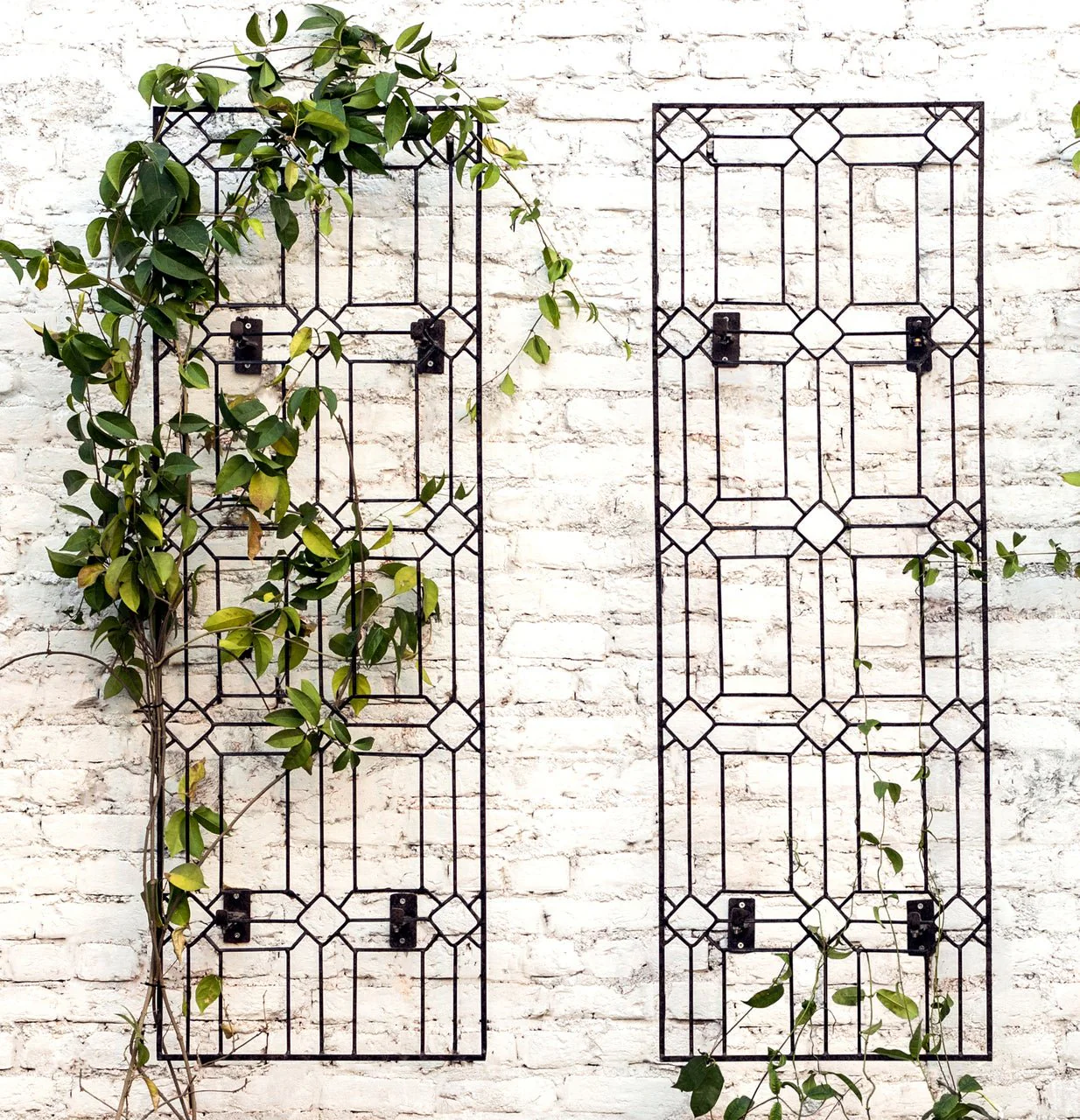 H Potter Diamond Wall Trellis - Set of 2 -  Iron Garden Screen Panel - 69" Tall -Charcoal Brown - Image 4