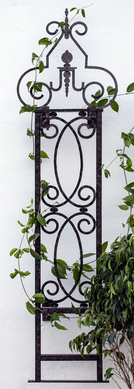 H Potter Heritage Scroll Garden Trellis – Metal Wall Trellis - Charcoal Brown - Image 16