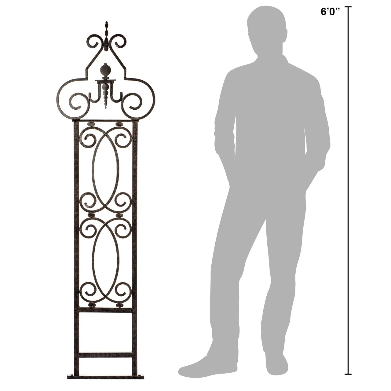 H Potter Heritage Scroll Garden Trellis – Metal Wall Trellis - Charcoal Brown - Image 3