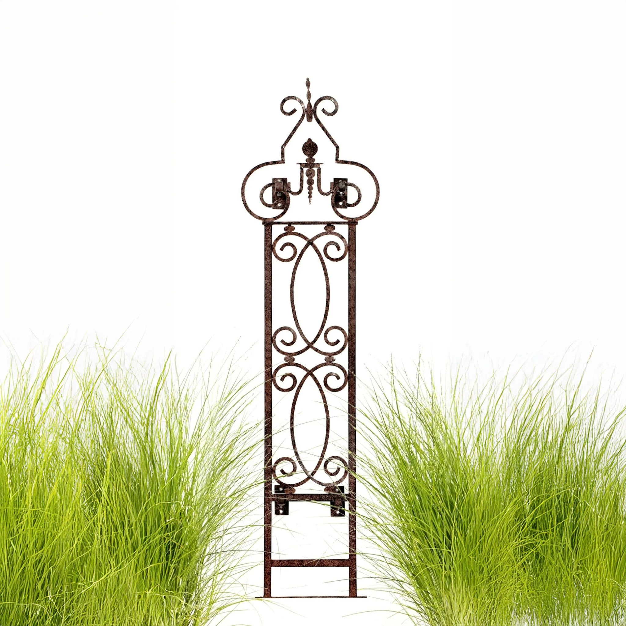 H Potter Heritage Scroll Garden Trellis – Metal Wall Trellis - Charcoal Brown - Image 5