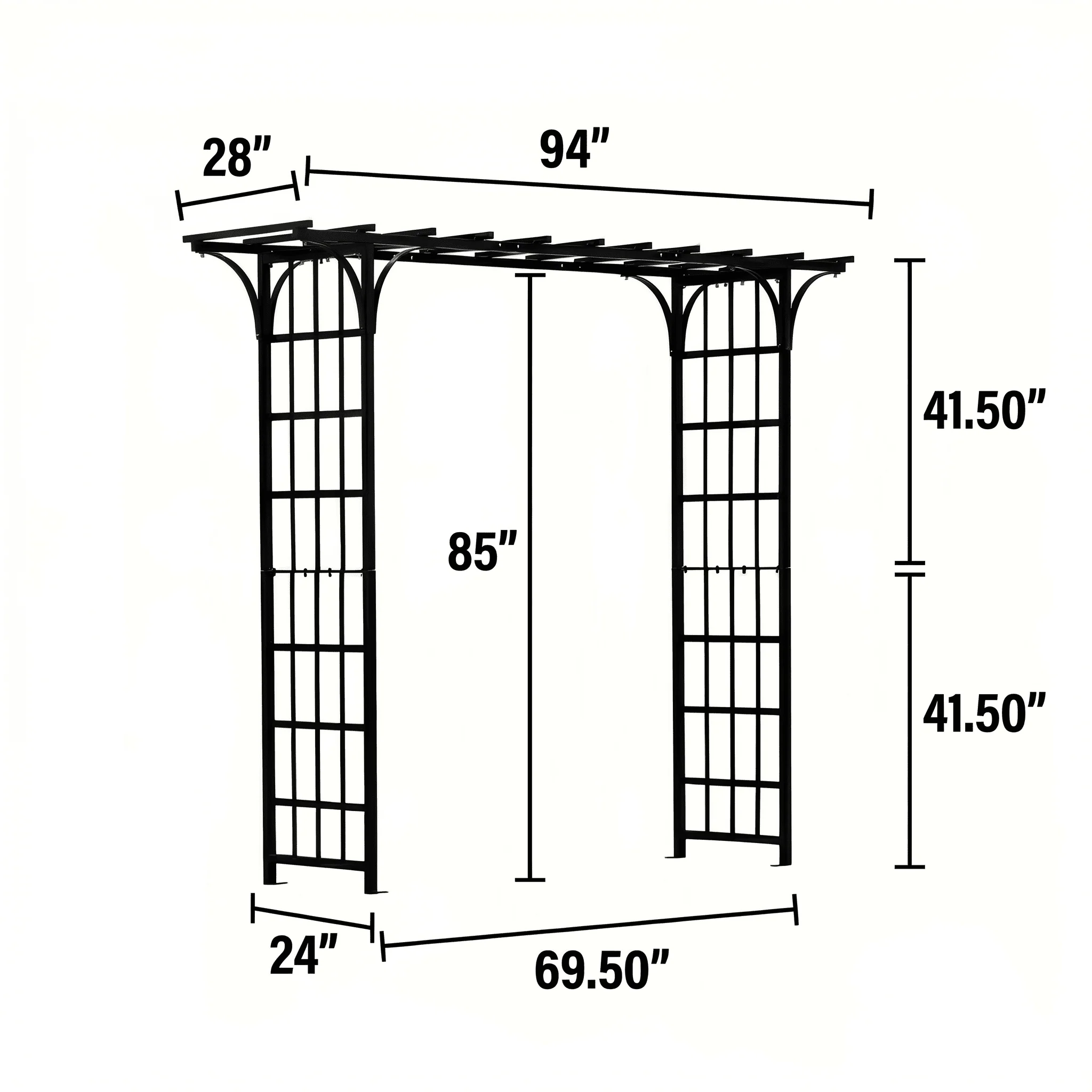 H Potter Eden Park Arbor Arch - 69 Inch Wide Freestanding Arch - Image 2