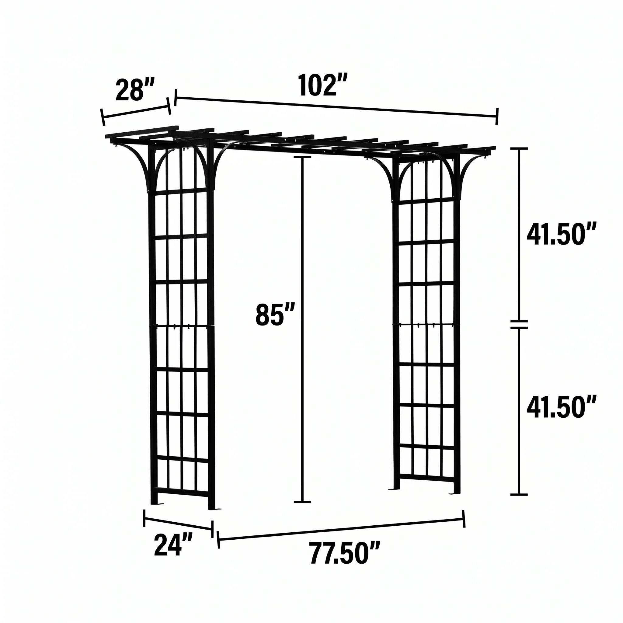 H Potter Eden Park Arbor Arch - 77 Inch Wide Freestanding Arch - Image 2