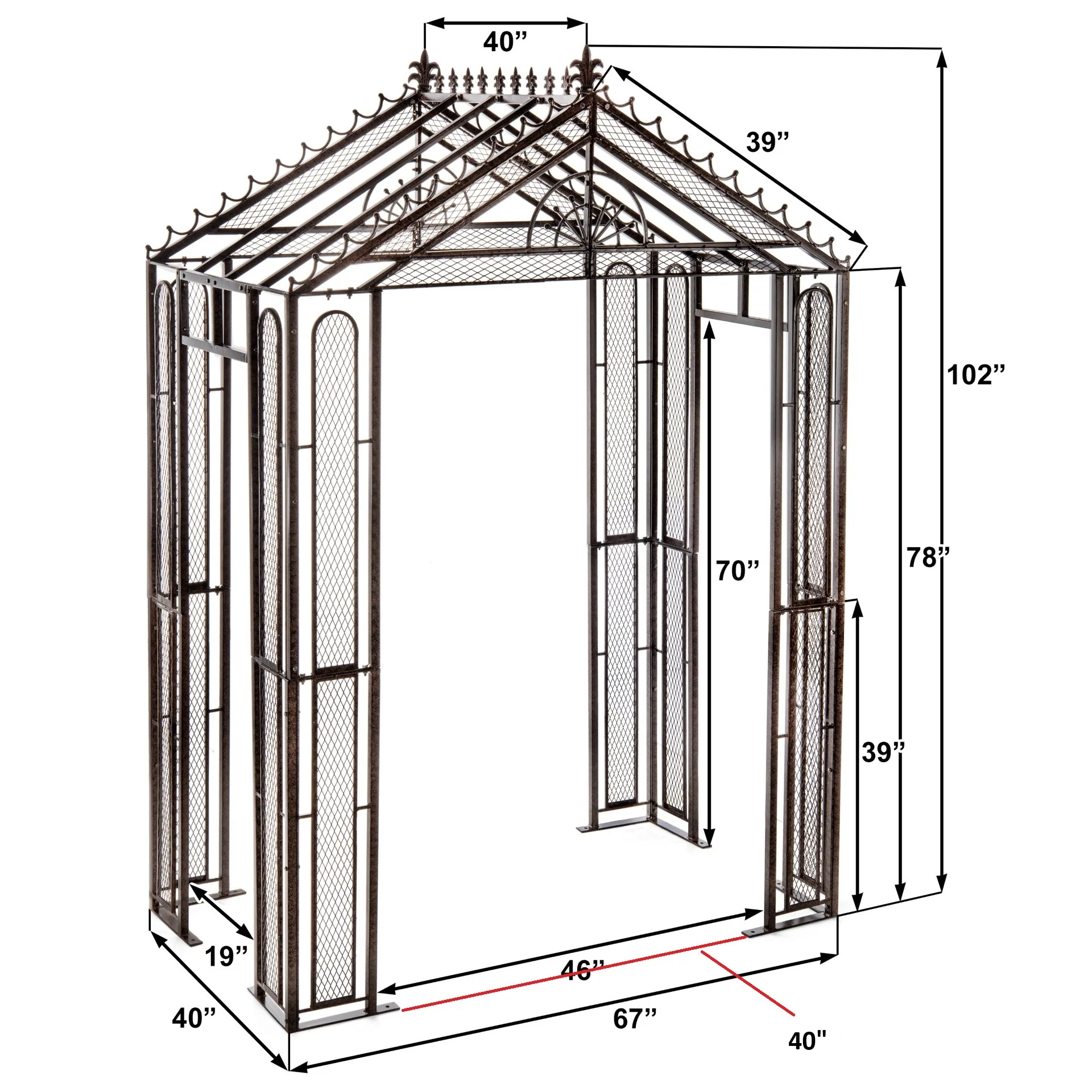 H Potter Marabella Garden Arbor - Trellis Arch - Metal - Heavy-Duty for Climbing Plants - Image 2