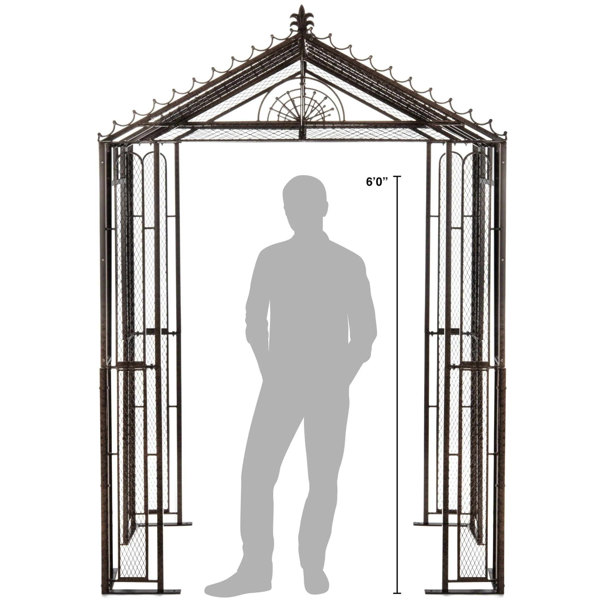 H Potter Marabella Garden Arbor - Trellis Arch - Metal - Heavy-Duty for Climbing Plants - Image 3