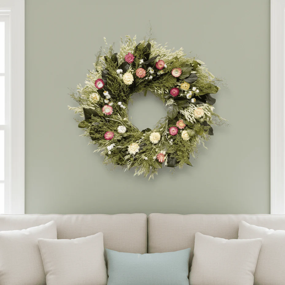 H Potter Preserved Garden Daybreak Wreath – Indoor Spring Botanical Wreath - Image 3