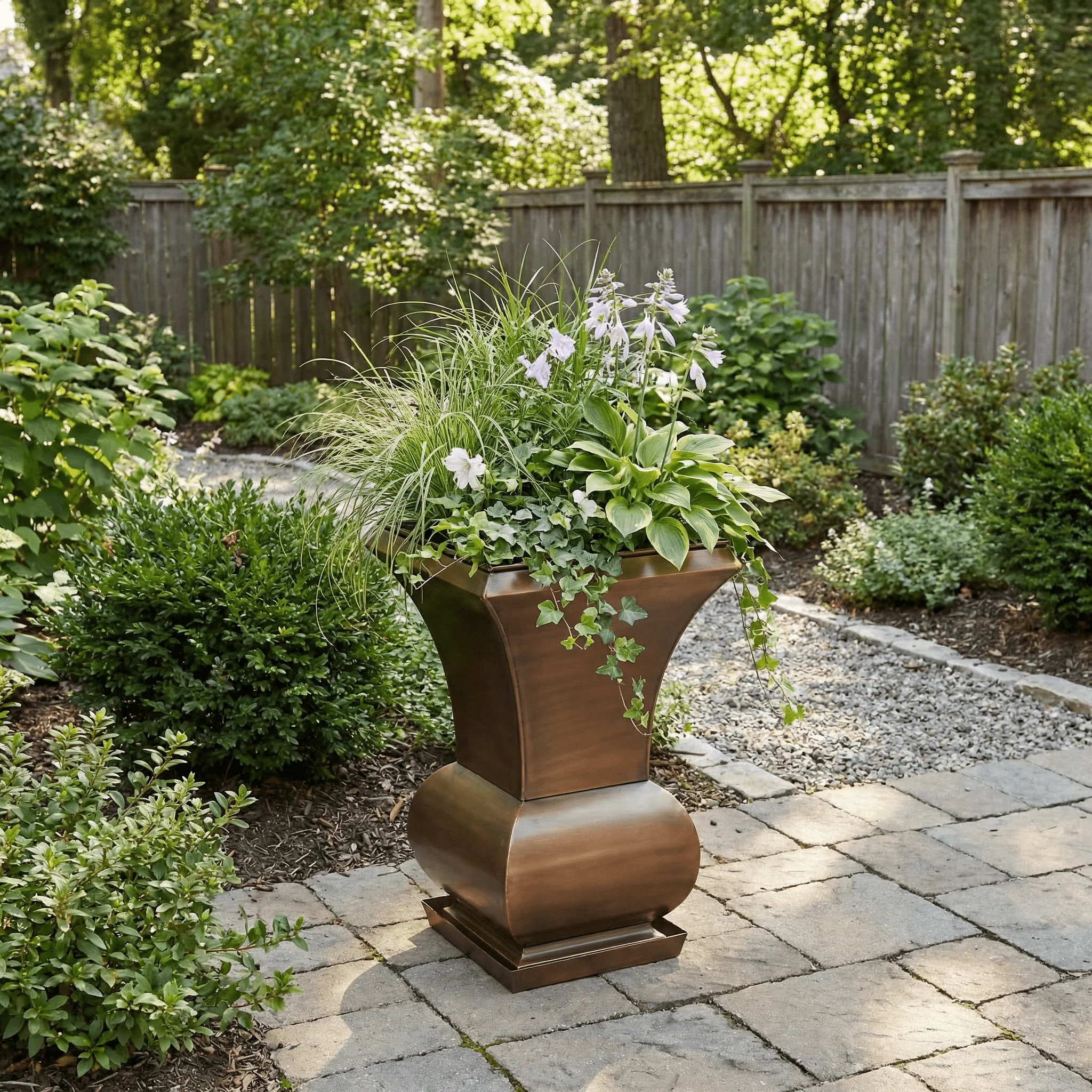 H Potter Biltmore Tall Copper Garden Urn Planter | 27" Indoor Outdoor Decorative Planter - Image 12