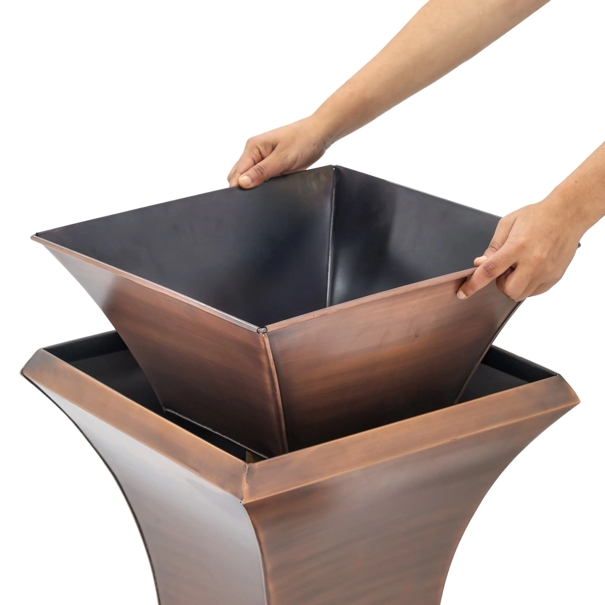 H Potter Biltmore Tall Copper Garden Urn Planter | 27" Indoor Outdoor Decorative Planter - Image 6