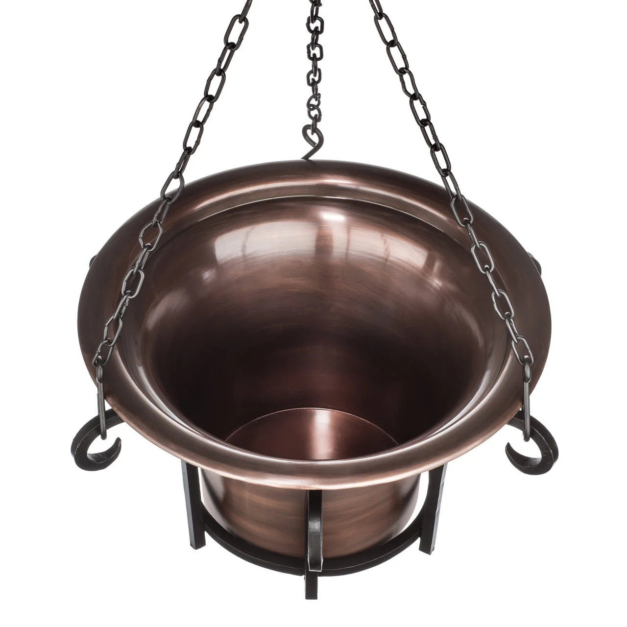 H Potter Architectural Scroll Hanging Copper Planter - Image 6