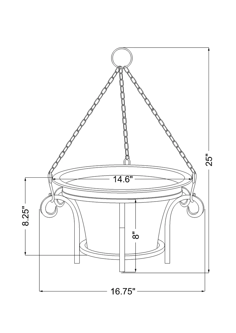 H Potter Architectural Scroll Hanging Copper Planter - Image 8