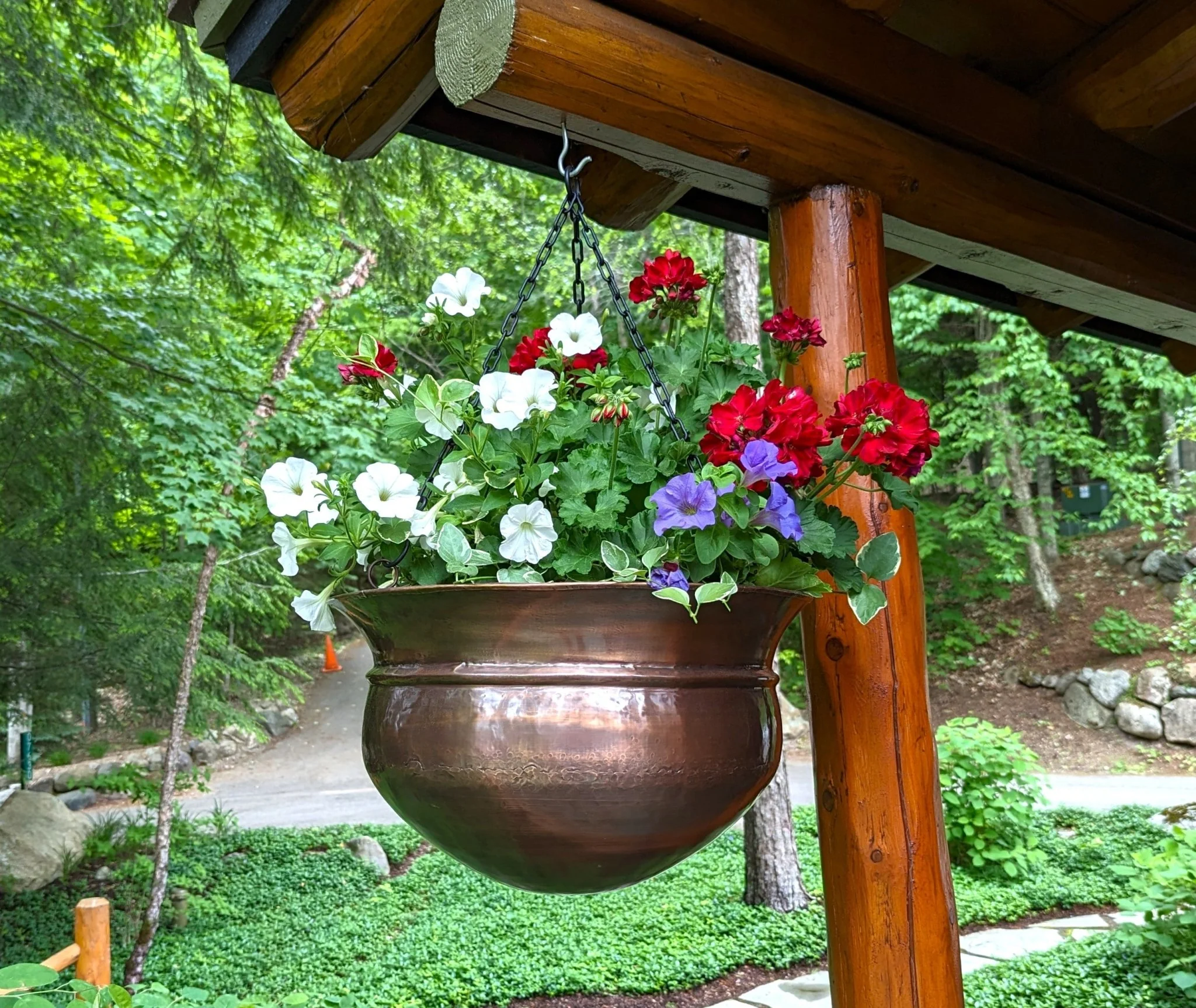 H Potter Artisan Hammered Brass Hanging Planter - Image 5