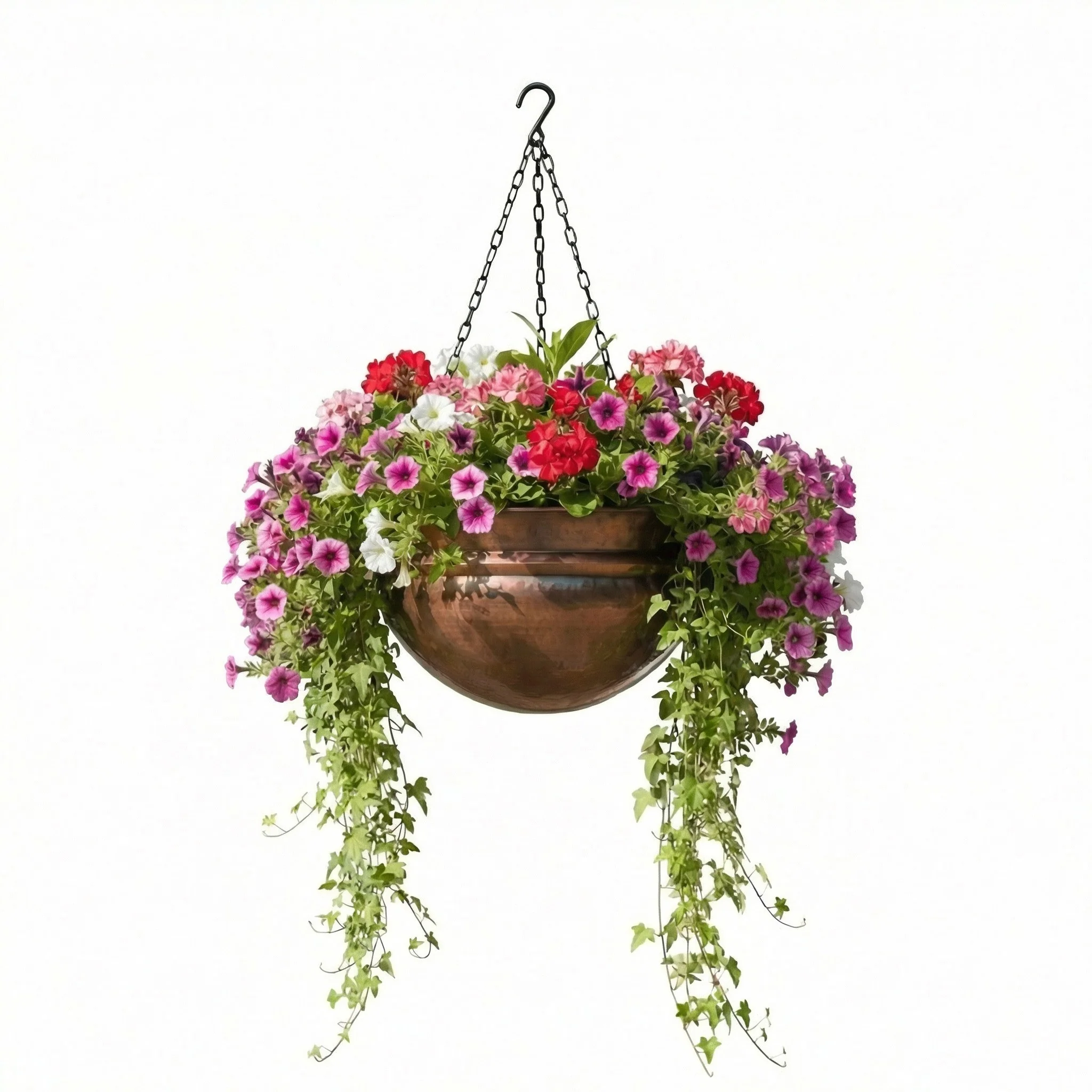 H Potter Artisan Hammered Brass Hanging Planter - Image 8