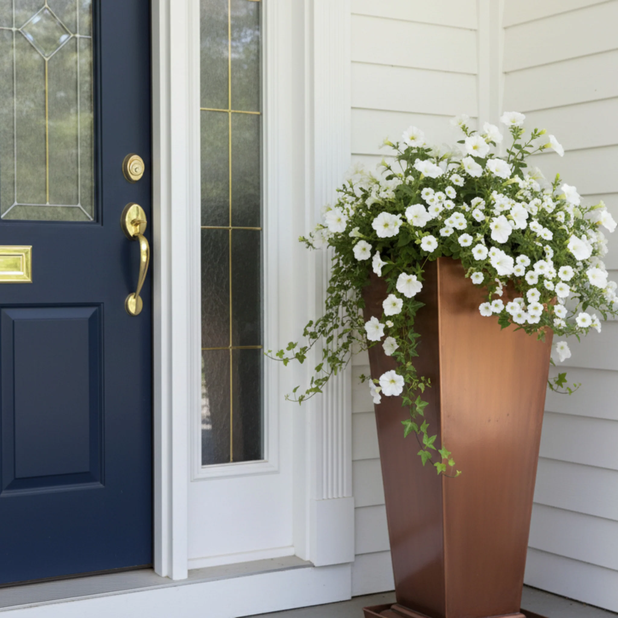 H Potter 36" Tall Tapered Copper Entryway Planter - Image 3