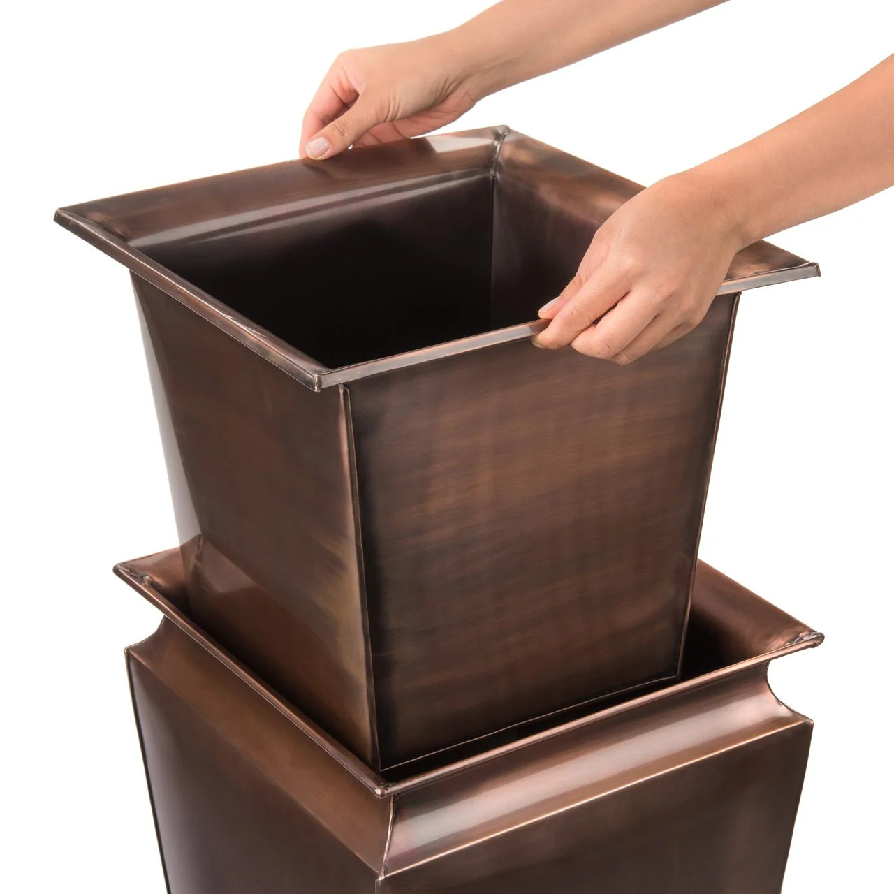 H Potter 36" Tall Tapered Copper Entryway Planter - Image 5