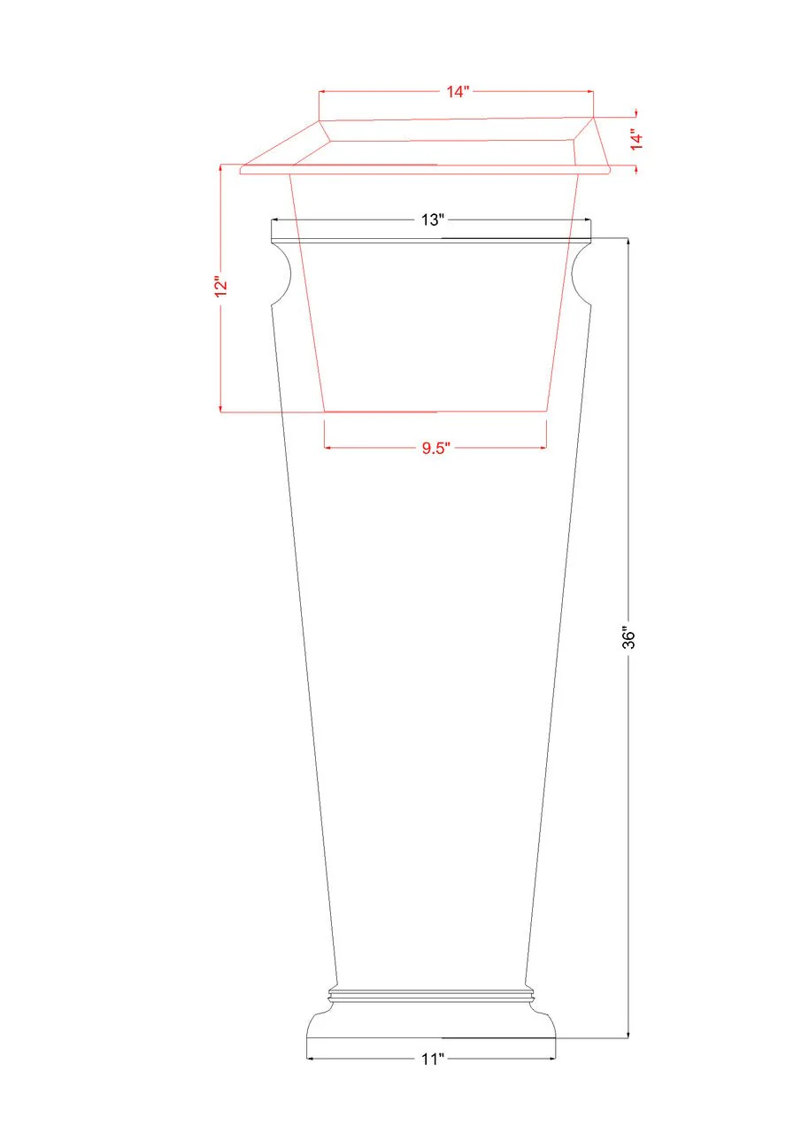 H Potter 36" Tall Tapered Copper Entryway Planter - Image 6