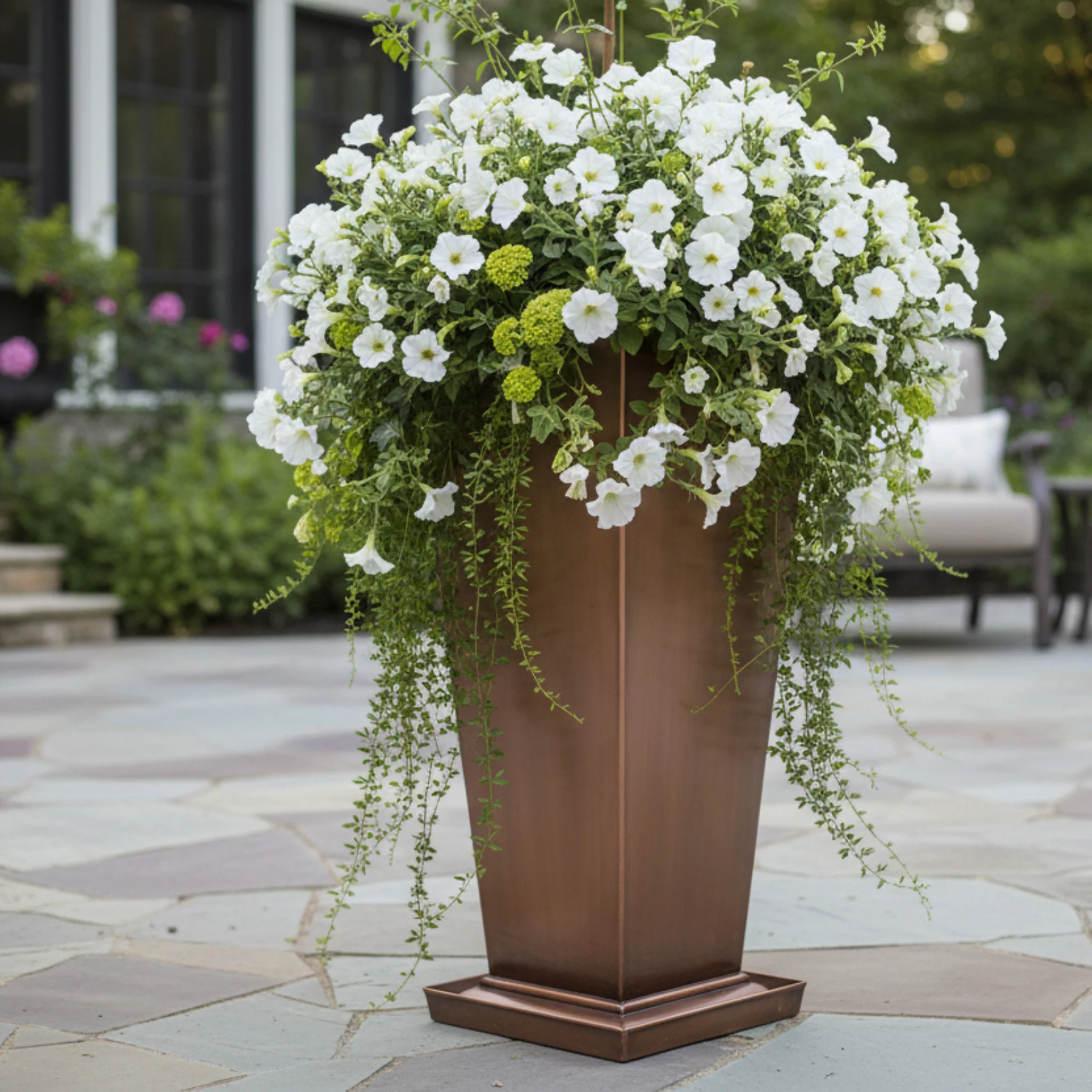 H Potter 36" Tall Tapered Copper Entryway Planter - Image 8