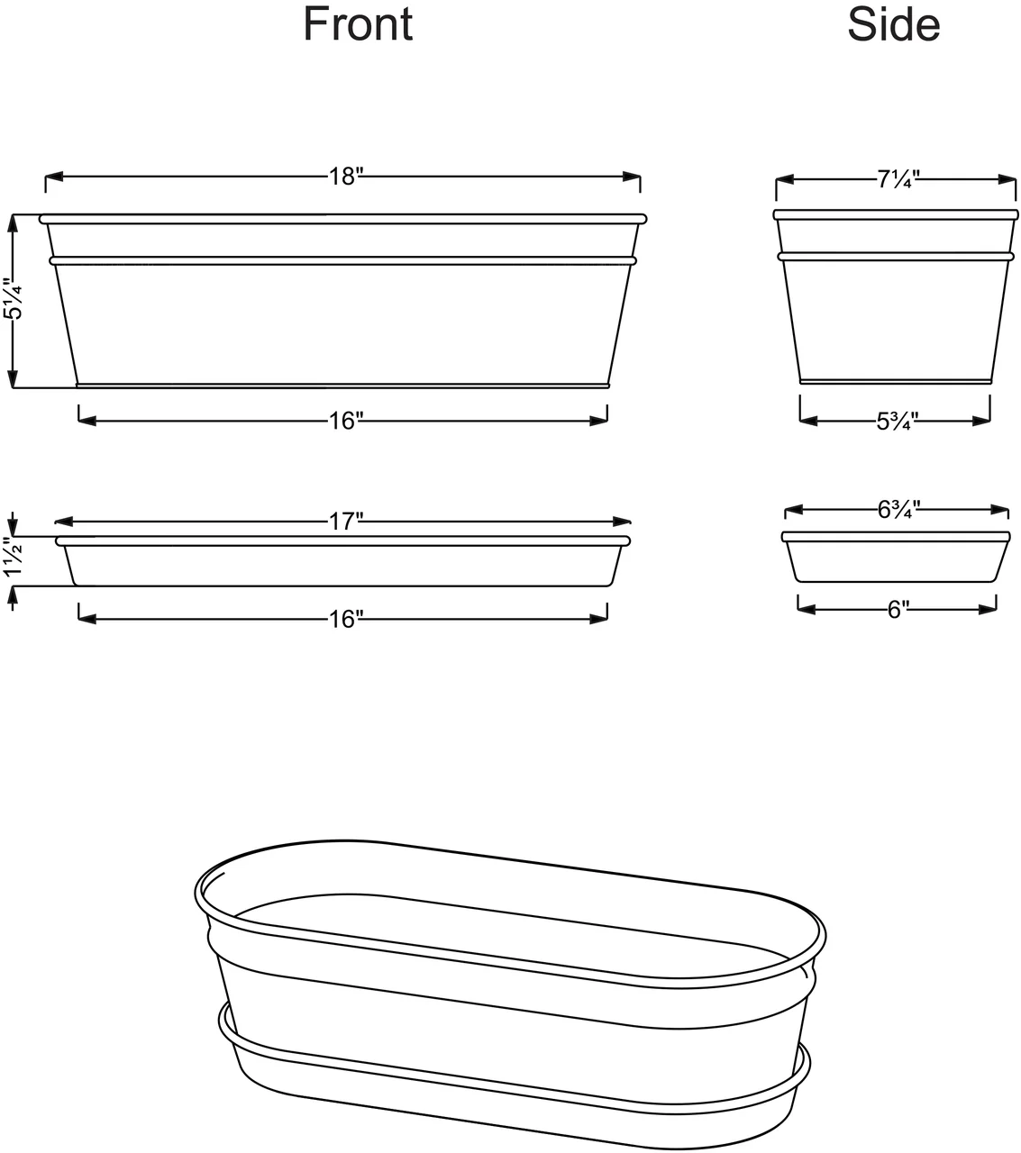H Potter Tabletop Planter with Tray | Antique Copper Finish | Brass Accents - Image 5