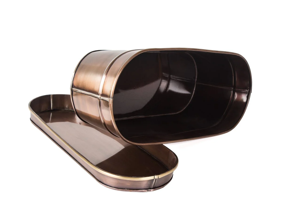 H Potter Tabletop Planter with Tray | Antique Copper Finish | Brass Accents - Image 7
