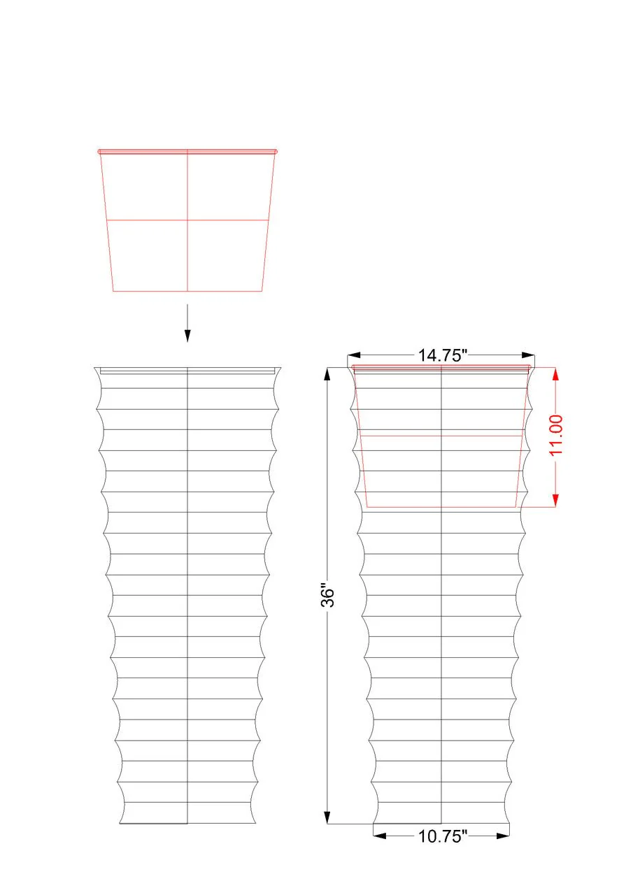H Potter 36" Tall Vertical Garden Statement Planter - Image 3