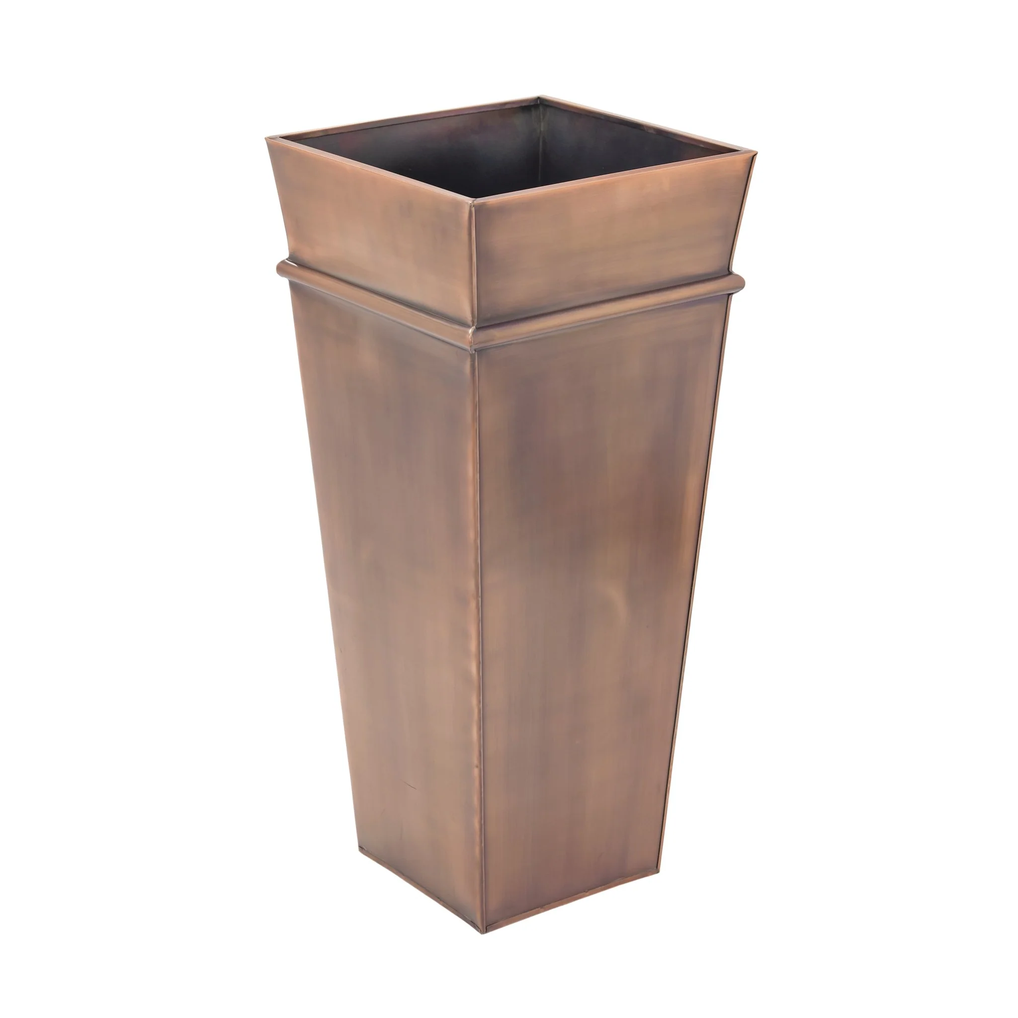 H Potter Carrington Tall Antique Copper Planter | 33" Tapered Indoor Outdoor Planter - Image 3