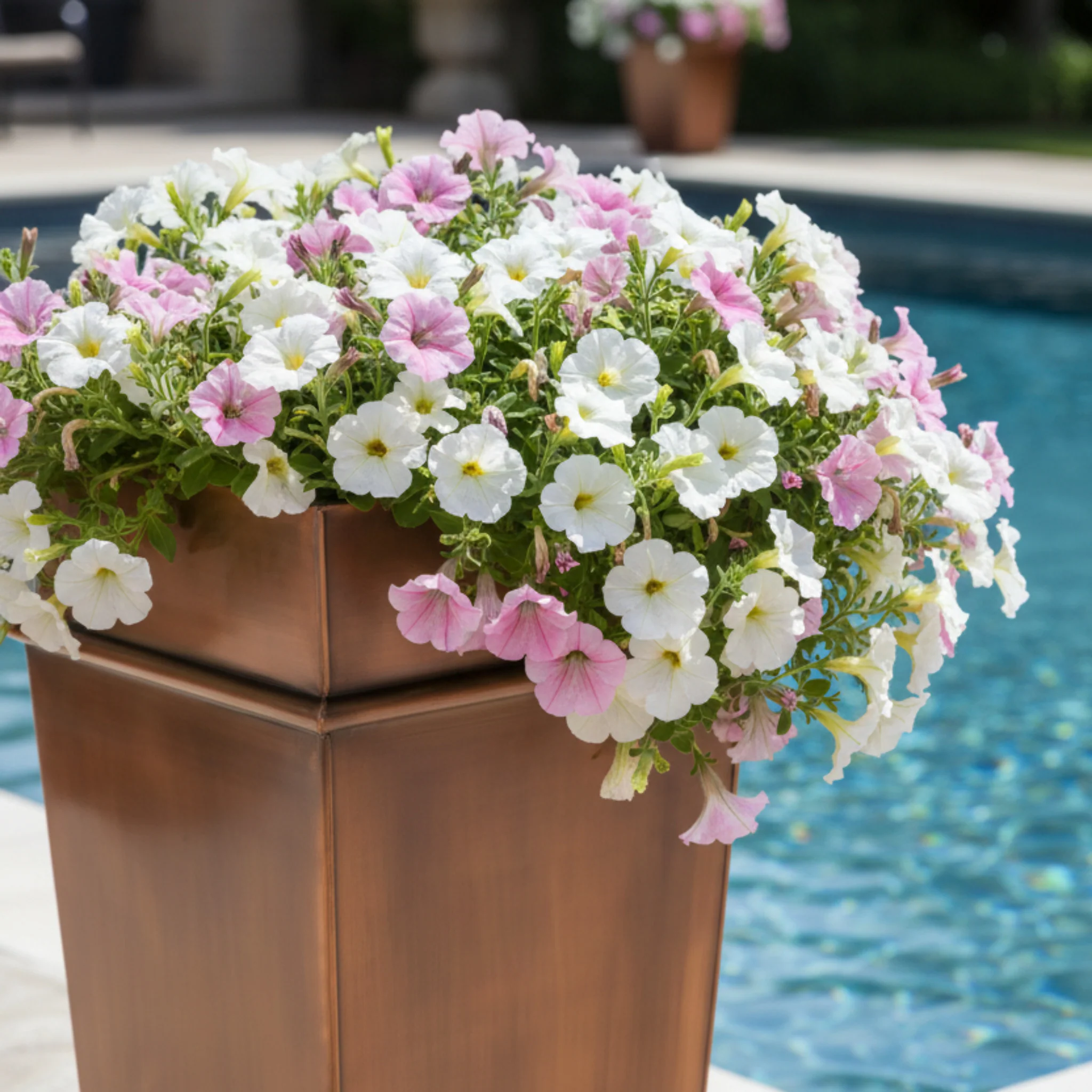 H Potter Carrington Tall Antique Copper Planter | 33" Tapered Indoor Outdoor Planter - Image 5