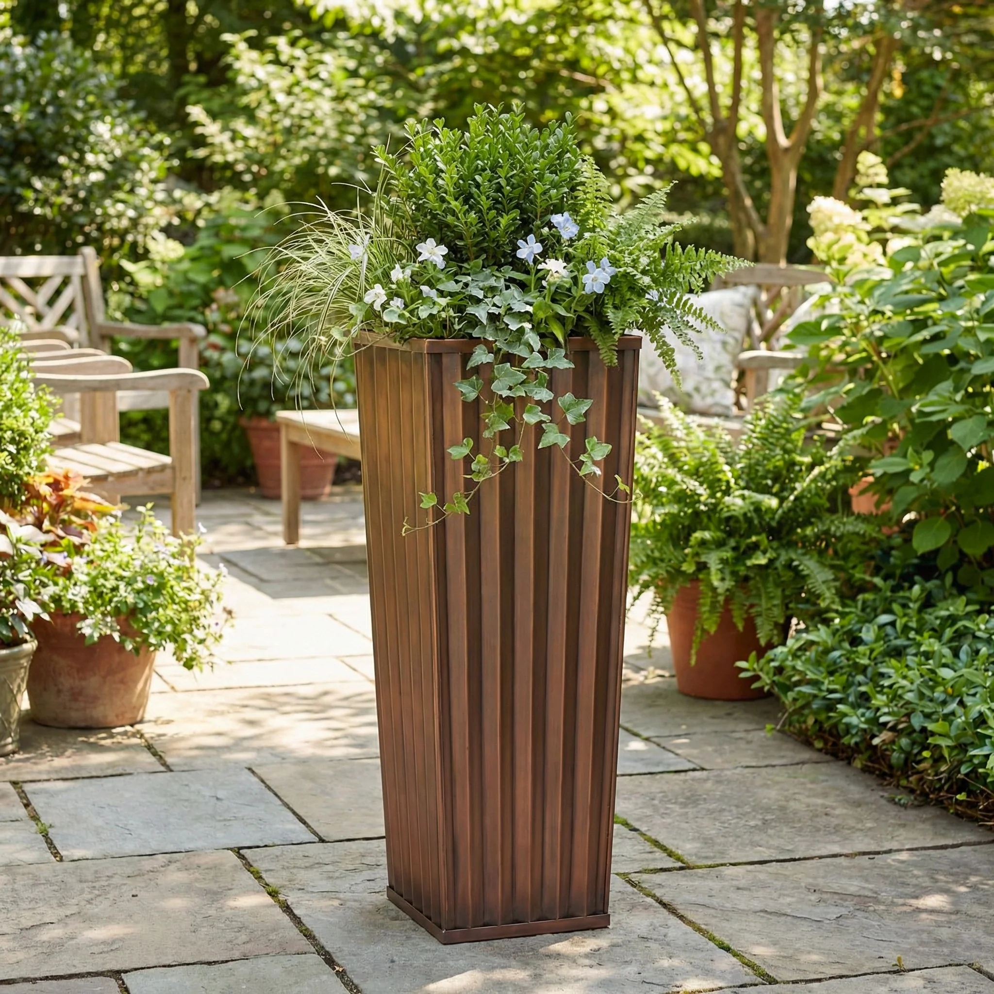 H Potter Ribbed Planter Set GAR546SET - Image 9