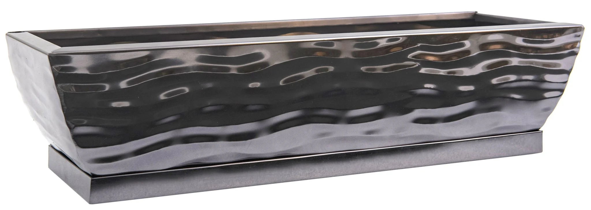 H Potter Rectangular Planter Flower Pot Indoor Outdoor Window Box Black Nickel Finish - Image 2