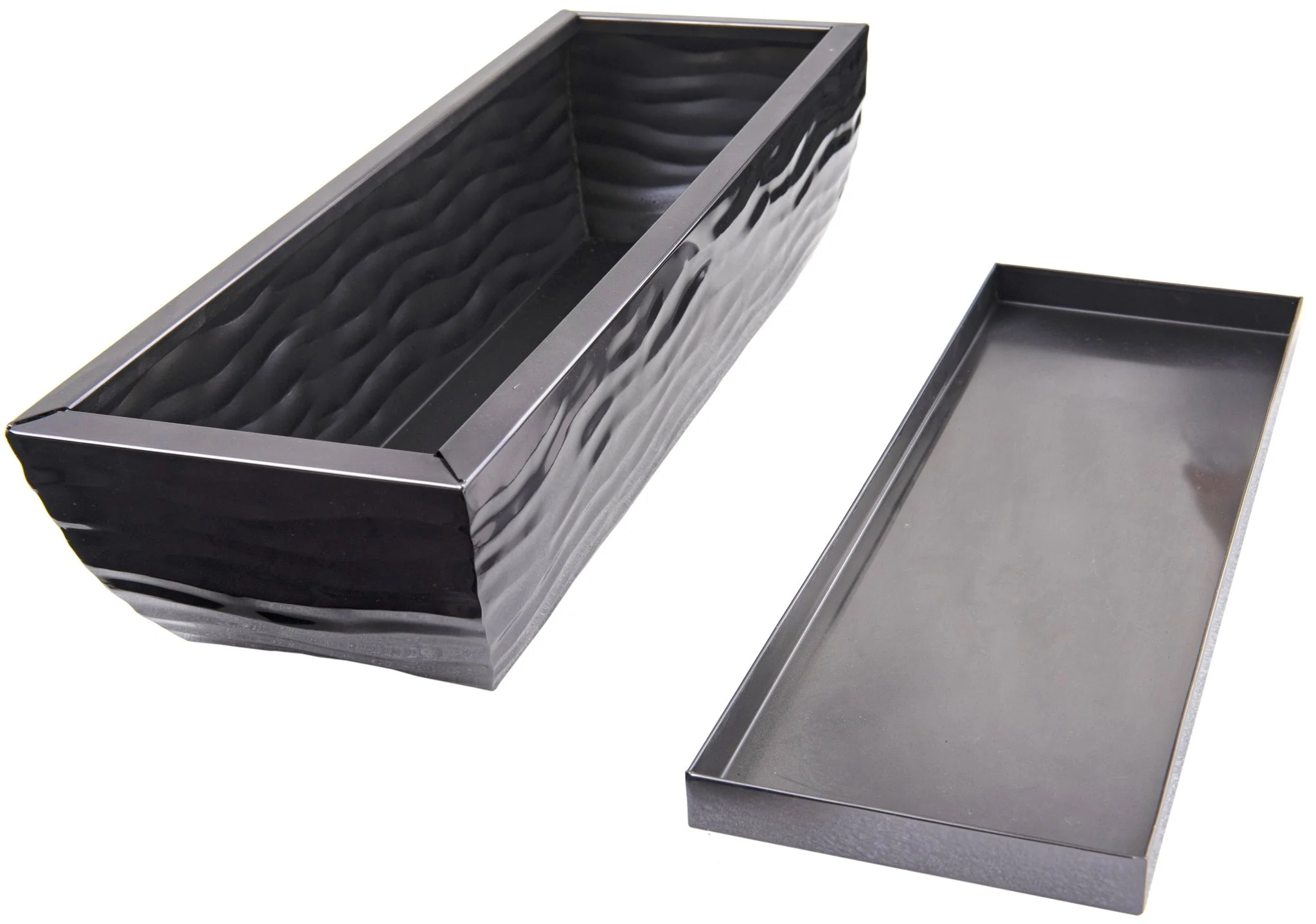 H Potter Rectangular Planter Flower Pot Indoor Outdoor Window Box Black Nickel Finish - Image 5