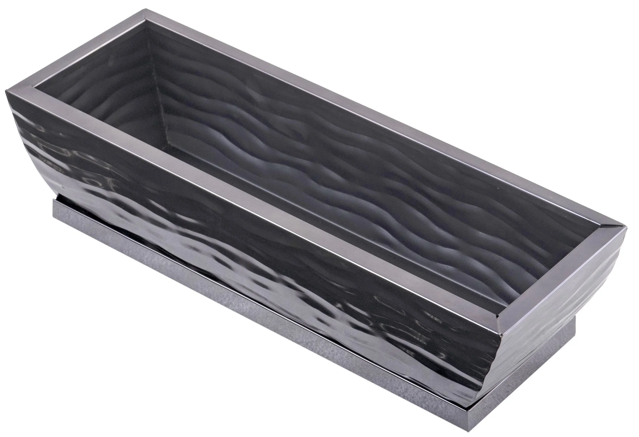 H Potter Rectangular Planter Flower Pot Indoor Outdoor Window Box Black Nickel Finish - Image 6