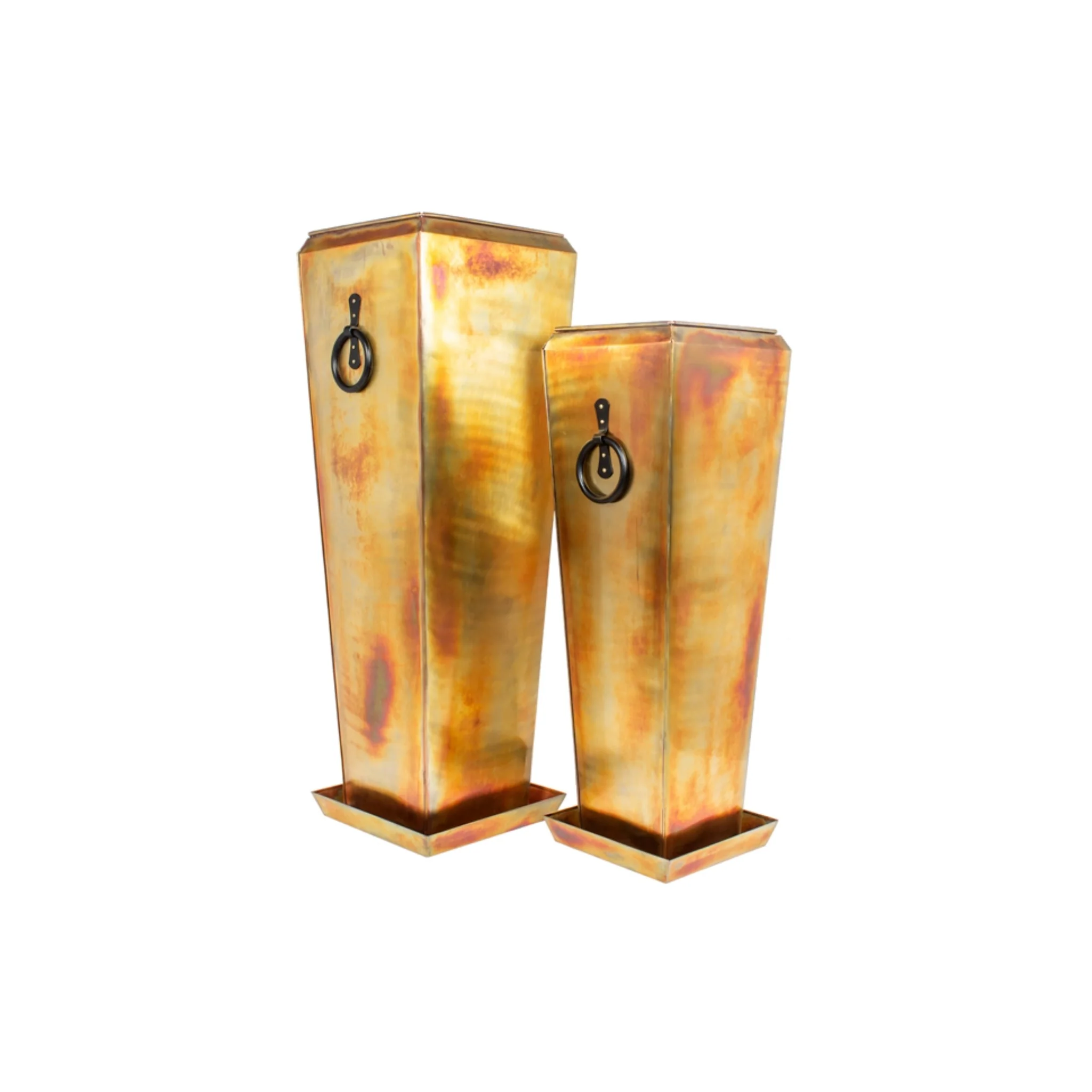 H Potter Santa Fe Tall Planter Set | Rustic Copper Indoor Outdoor Planters - Image 11