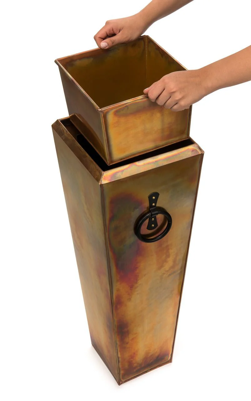 H Potter Santa Fe Tall Planter Set | Rustic Copper Indoor Outdoor Planters - Image 5