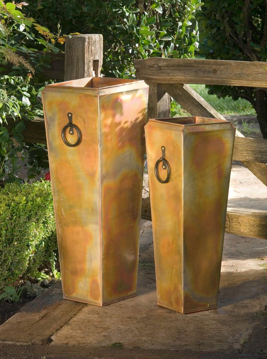 H Potter Santa Fe Tall Planter Set | Rustic Copper Indoor Outdoor Planters - Image 8