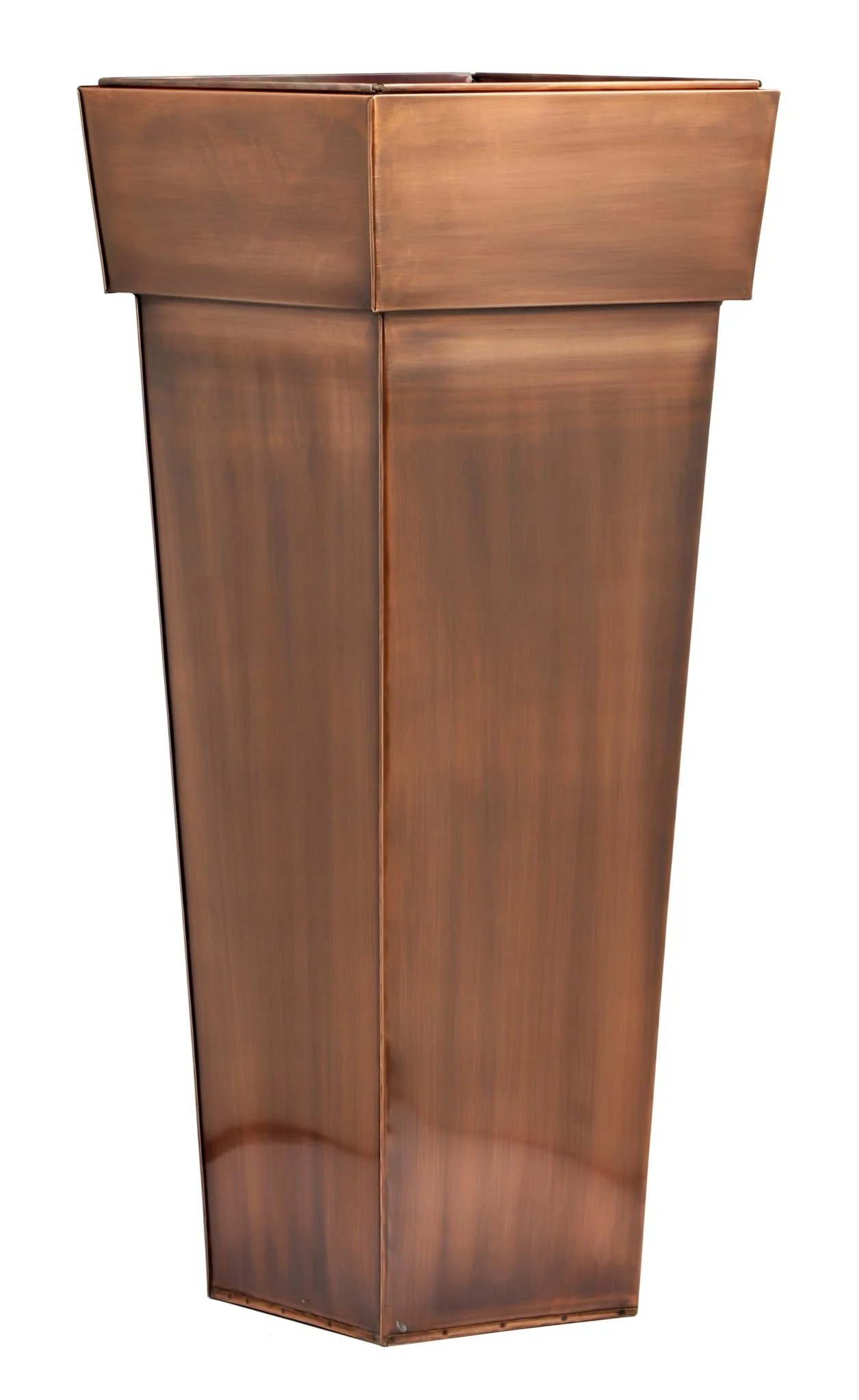 H Potter Waverly Tall Square Copper Planter 36.5 Inch – Indoor Outdoor Entryway Planter - Image 6