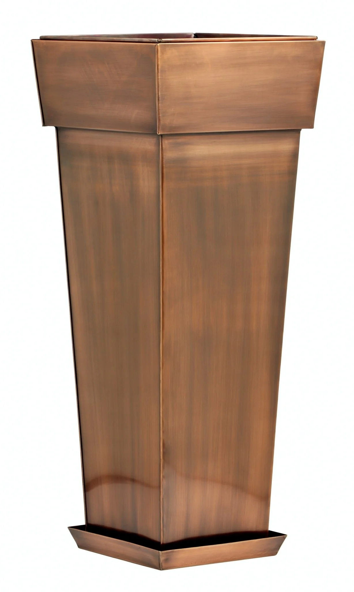 H Potter Waverly Tall Square Copper Planter 36.5 Inch – Indoor Outdoor Entryway Planter - Image 9