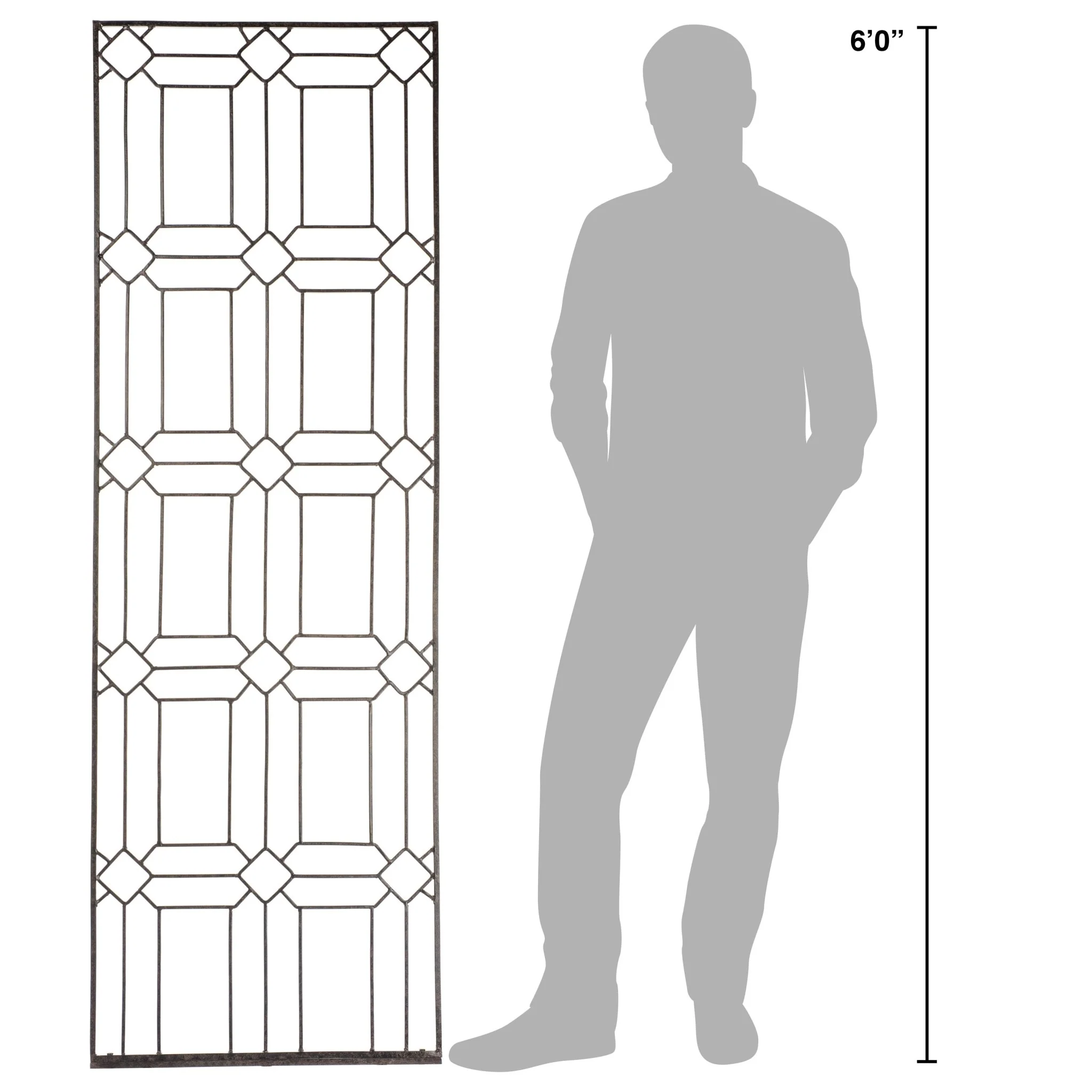 H Potter Diamond Wall Trellis - Set of 3 - Iron Garden Screen Panel - 69" Tall -Charcoal Brown - Image 5