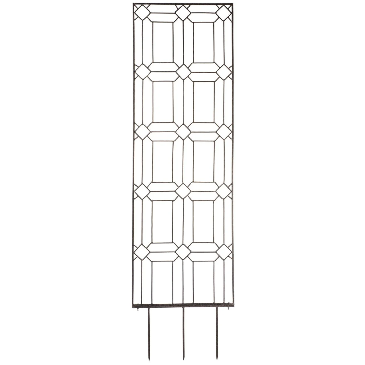 H Potter Diamond Wall Trellis - Iron Garden Screen Panel - 69" Tall -Charcoal Brown - Image 7