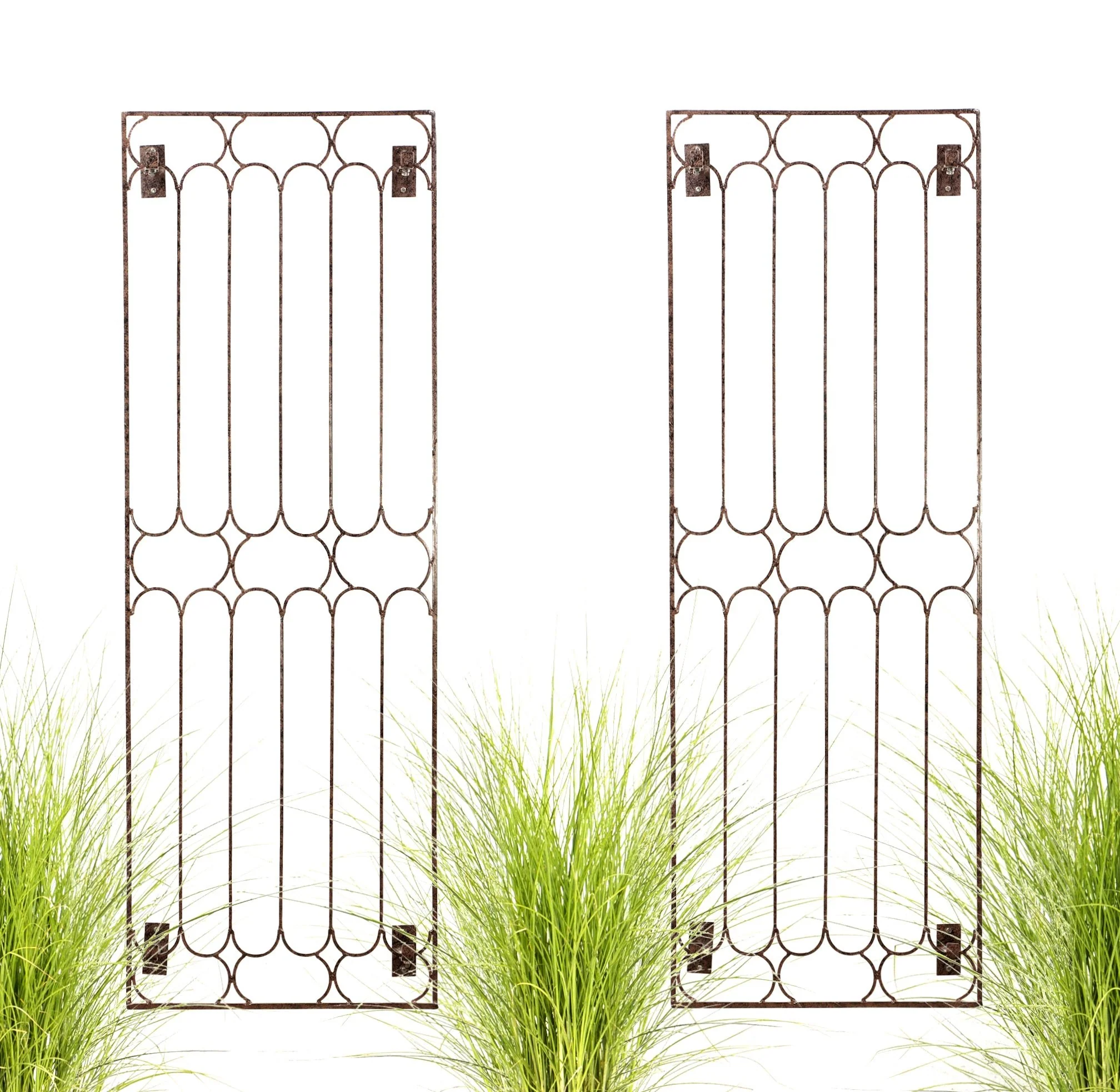 H Potter Carlisle Wall Trellis - Set of 2 – 69" Tall Iron Garden Screens - Charcoal Brown - Image 5