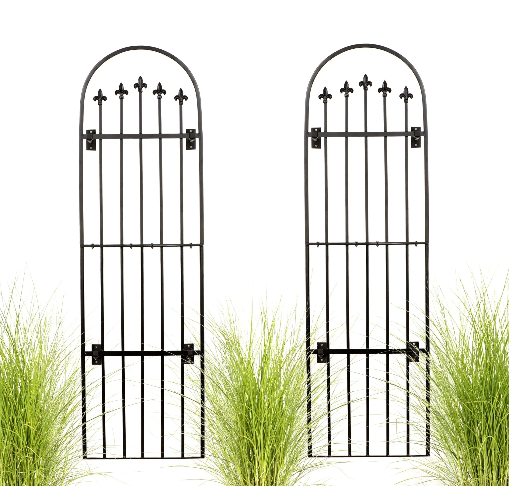 H Potter Verona Garden Wall Trellis - Set of 2 – Heavy Duty Iron - Black Finish - 80.75" Tall - Image 2