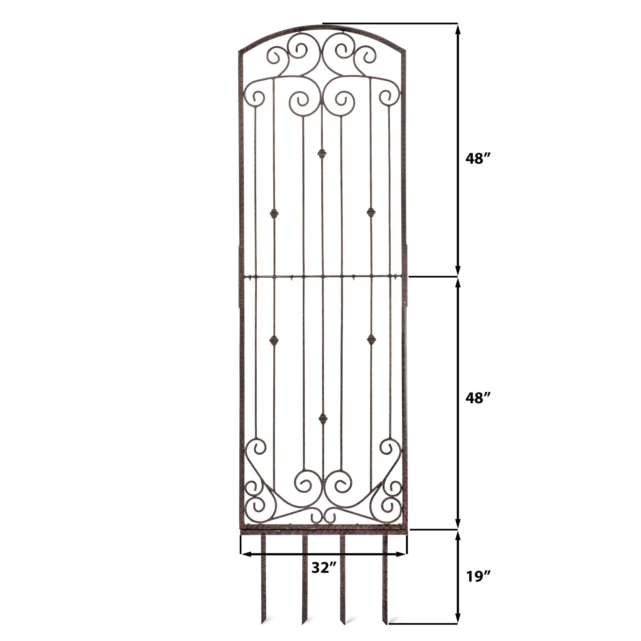 H Potter Lenox Estate Wall Trellis – 8ft Tall Iron Garden Screen - Charcoal Brown - Image 3