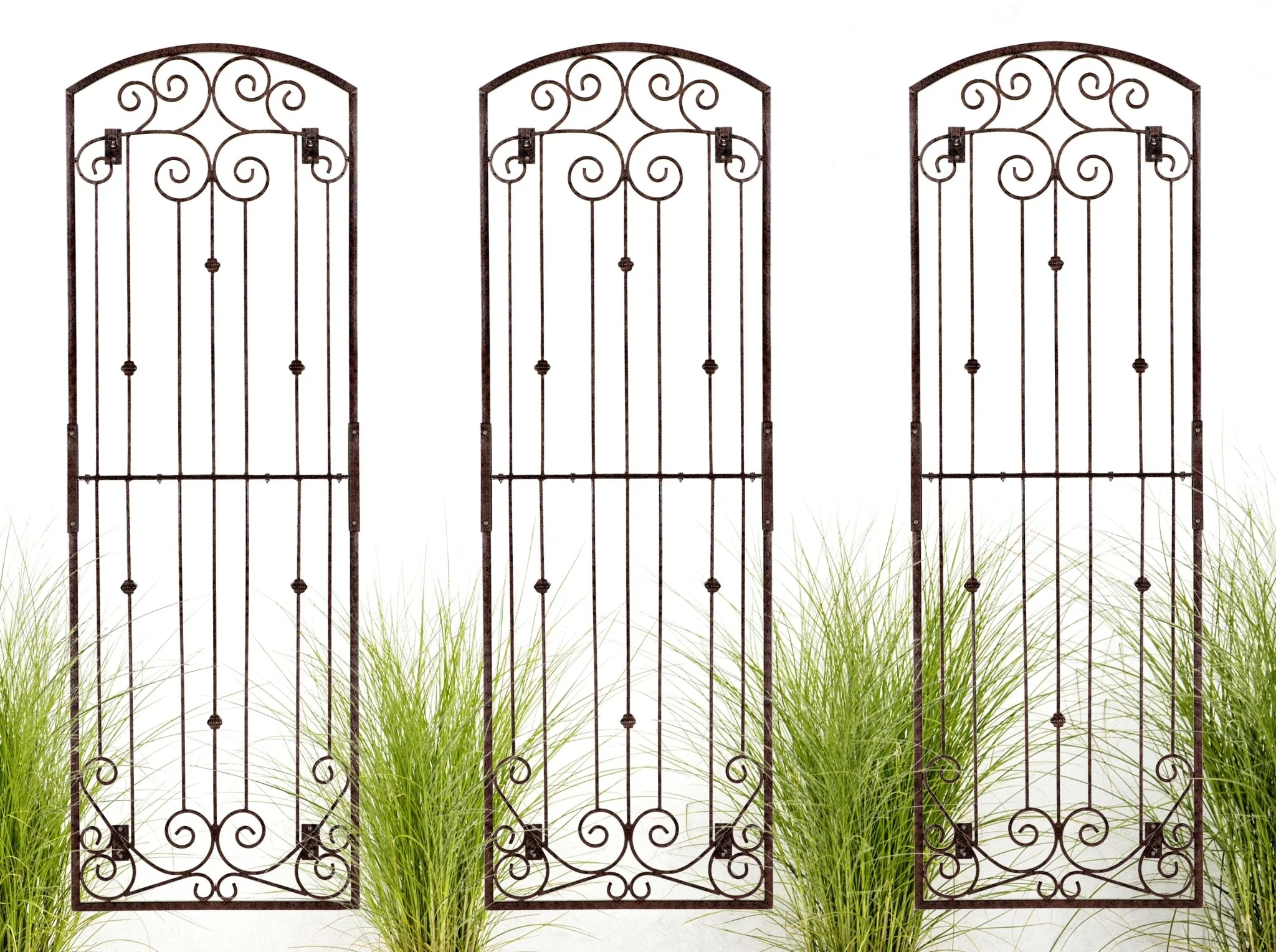 H Potter Lenox Estate Wall Trellis - Set of 3 – 8 Ft Tall Iron Garden Screens - Charcoal Brown - Image 5