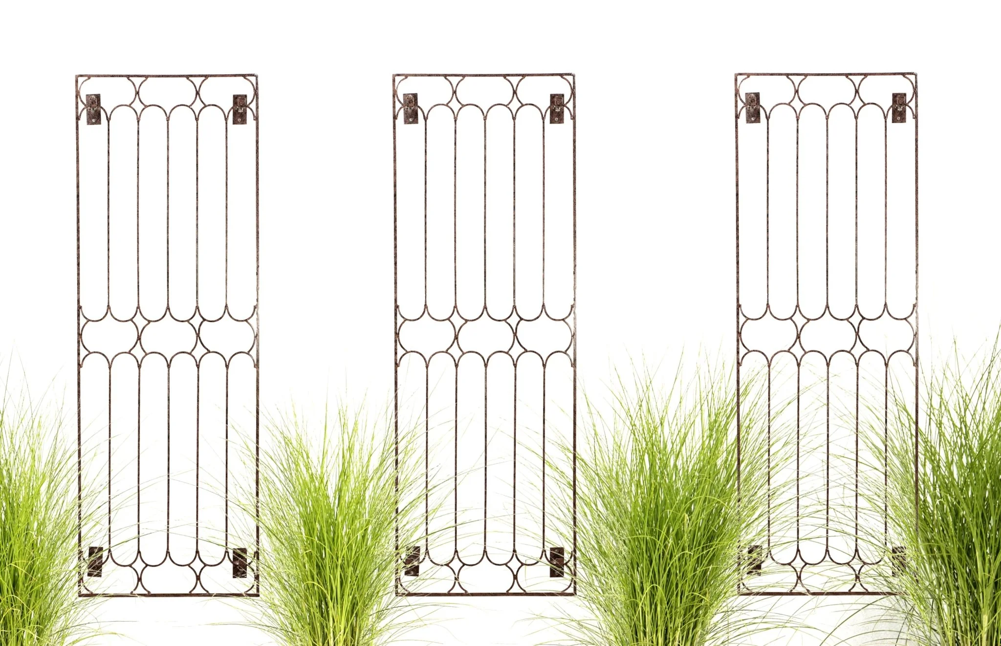 H Potter Carlisle Wall Trellis - Set of 3 – 69" Tall Iron Garden Screens - Charcoal Brown - Image 2