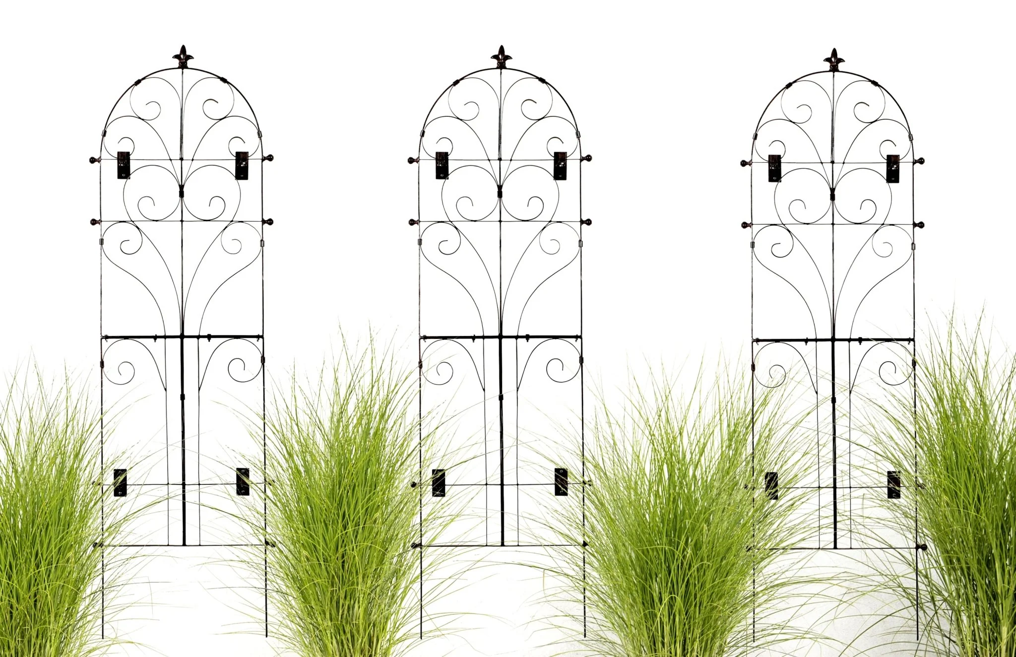 H Potter Large Italian Wall Trellis - Set of 3 - Iron Garden Screens -  74" Tall